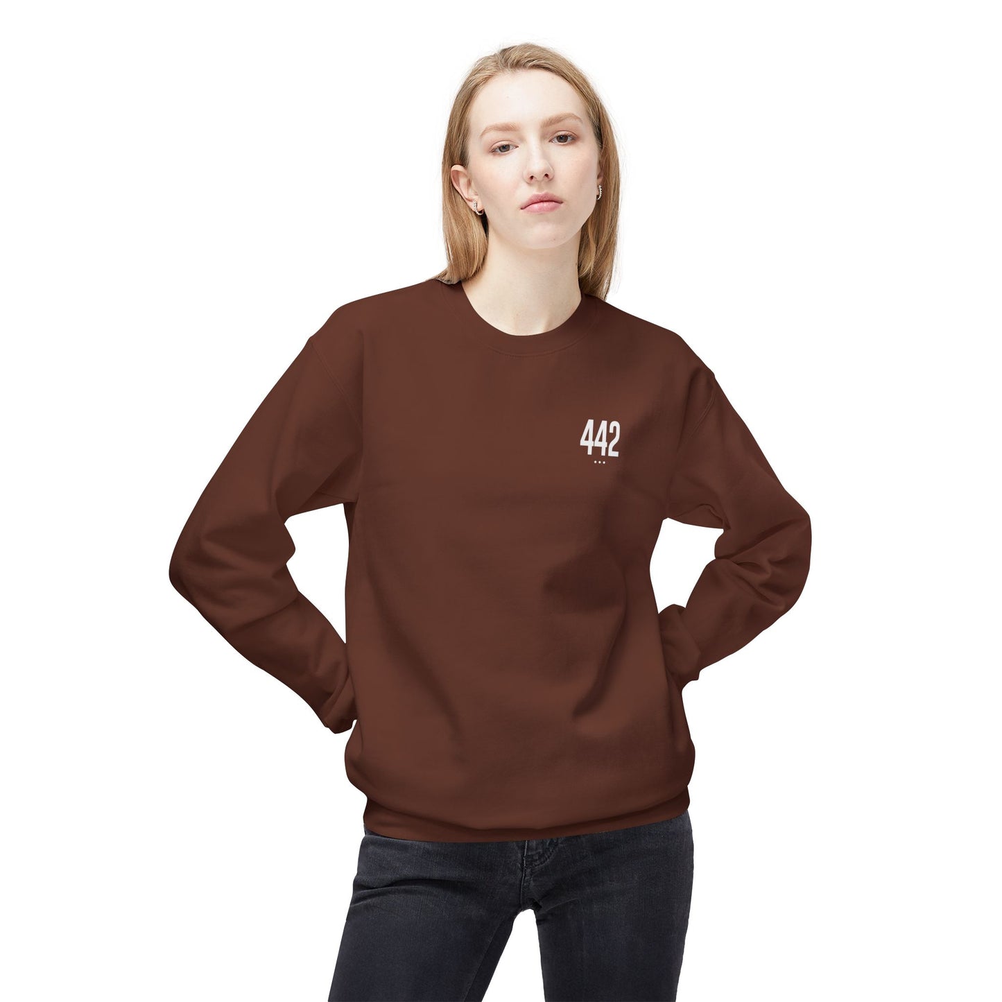 442 White Logo Unisex Crewneck Sweatshirt