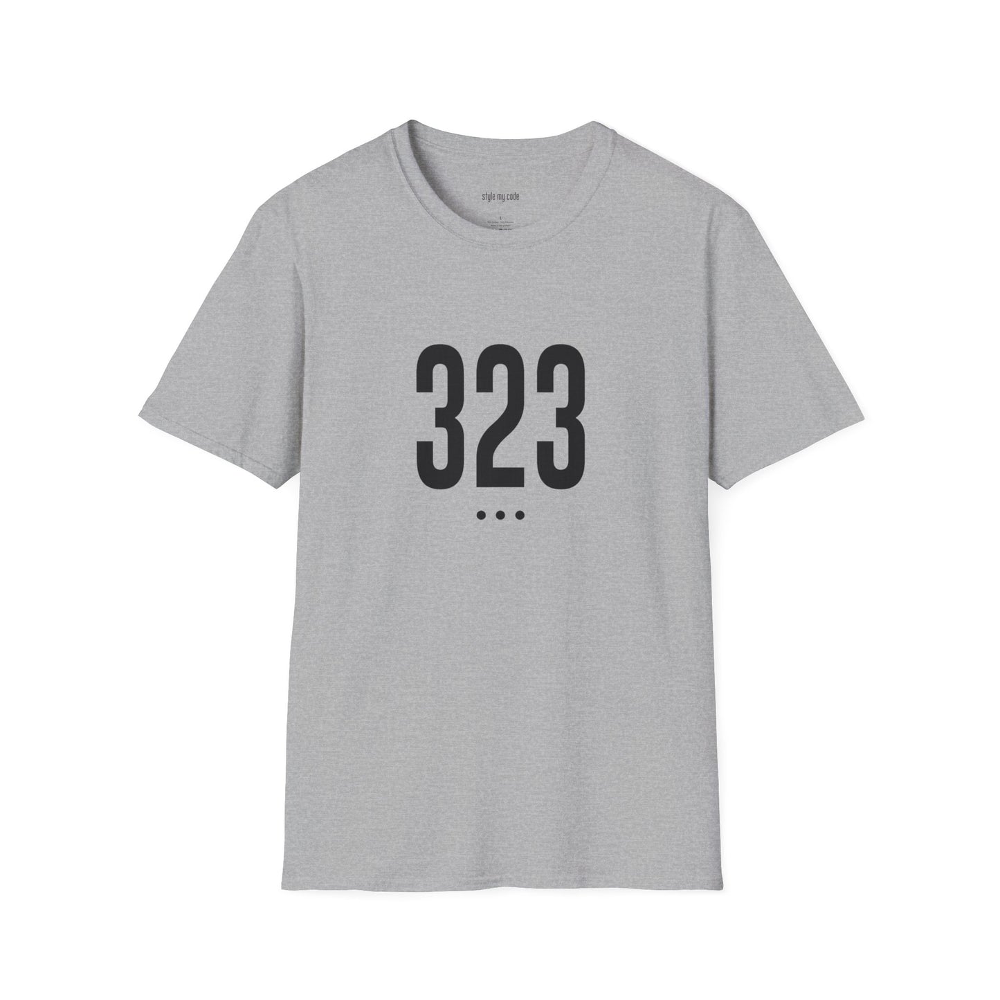 323 Black Logo Front T-Shirt