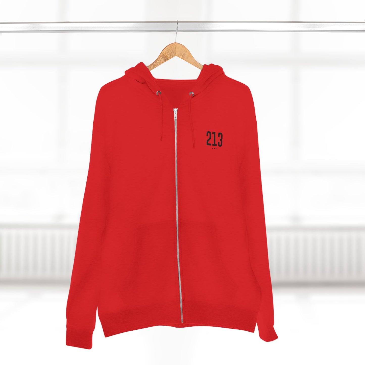213 LA Street Style Unisex Zip Hoodie, Comfortable Layer, Great for Athleisure, Urban Fashion, Casual Wear