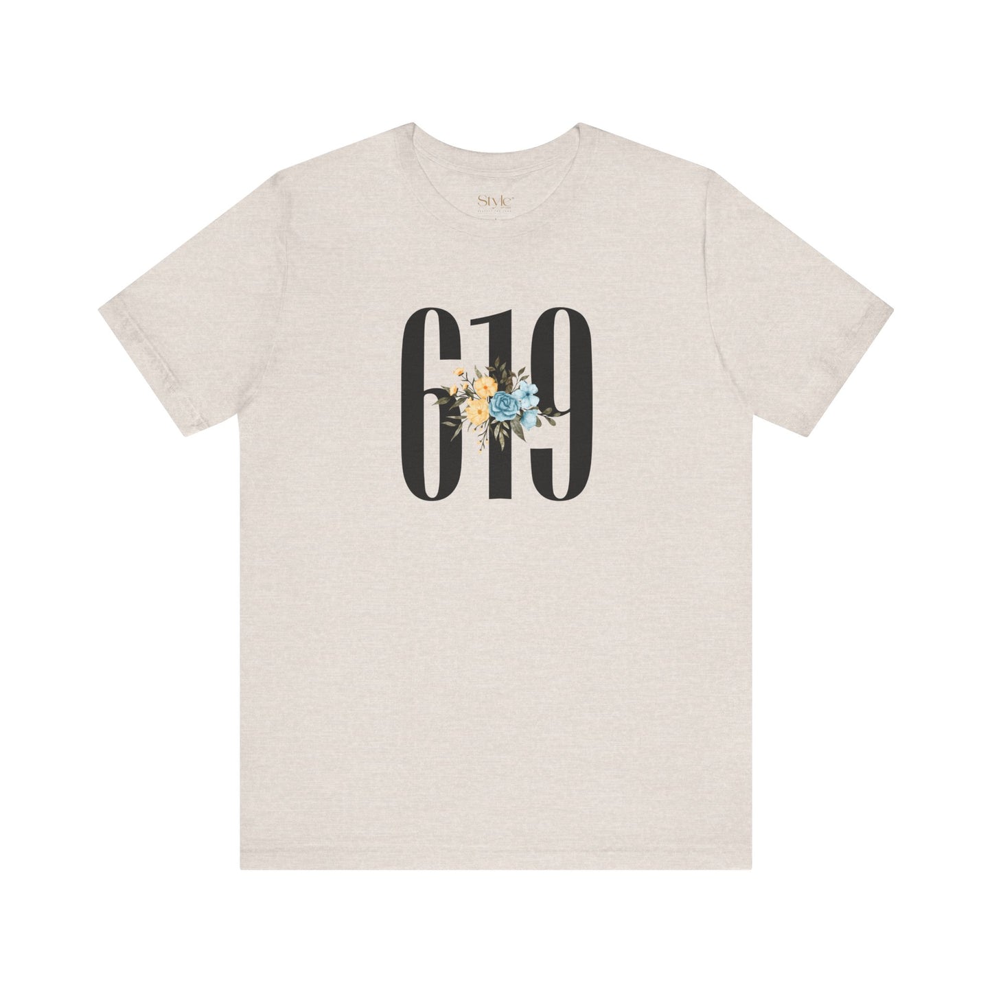 Floral 619 Unisex Tee - Casual, Gift, Birthday, Floral Design, Vintage Style