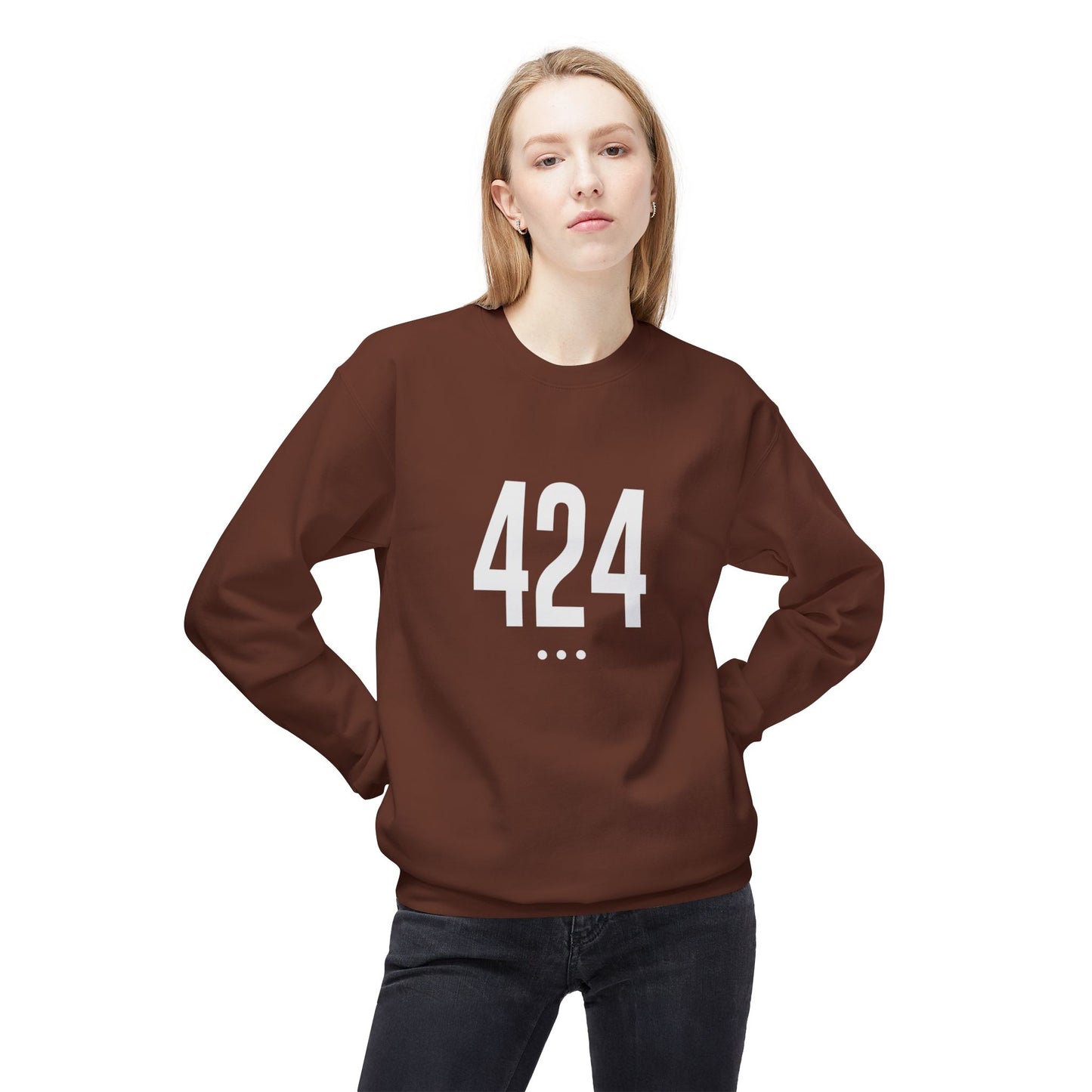 424 White Logo Front Unisex Sweatshirt