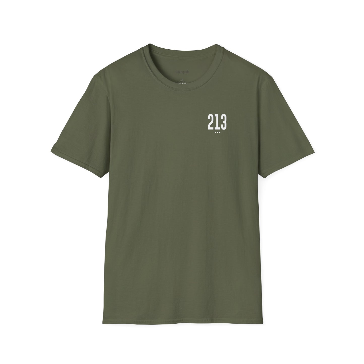 213 White Logo Unisex Softstyle T-Shirt