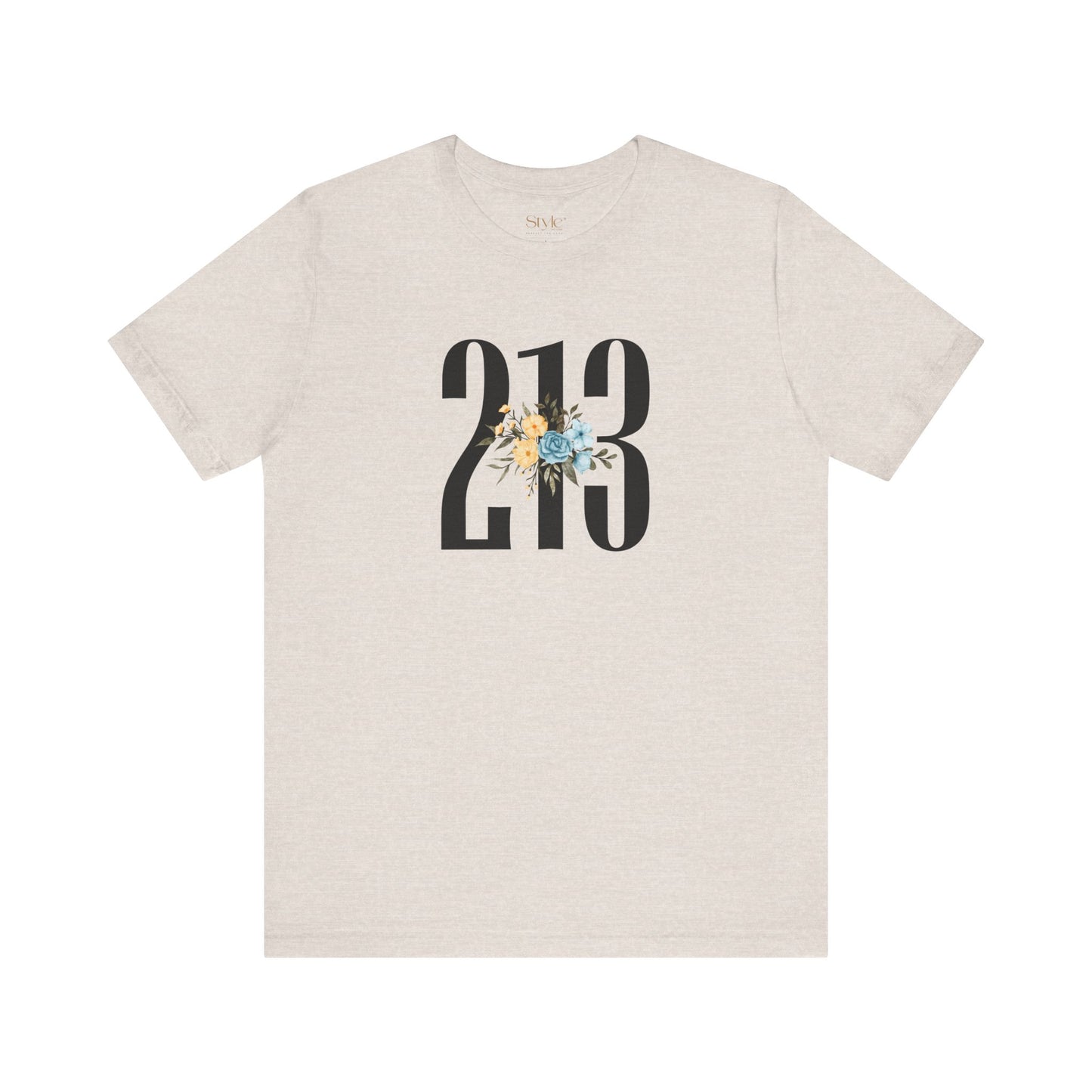 Floral 213 Tee - Unisex Jersey Short Sleeve T-Shirt, Botanical Graphic Tee, Casual Gift, Everyday Wear, Vintage Style, Birthday Gift