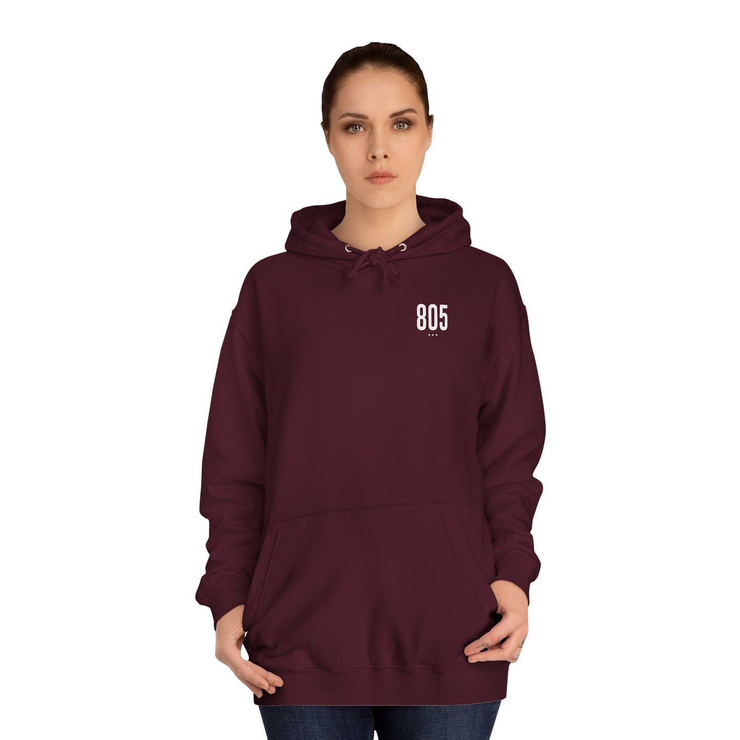 805 White Logo Unisex Hoodie