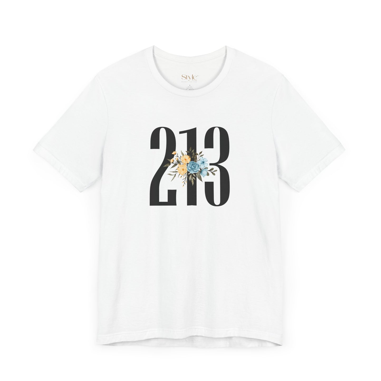 Floral 213 Tee - Unisex Jersey Short Sleeve T-Shirt, Botanical Graphic Tee, Casual Gift, Everyday Wear, Vintage Style, Birthday Gift