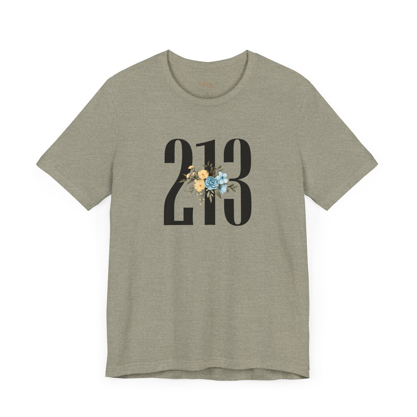 Floral 213 Tee - Unisex Jersey Short Sleeve T-Shirt, Botanical Graphic Tee, Casual Gift, Everyday Wear, Vintage Style, Birthday Gift