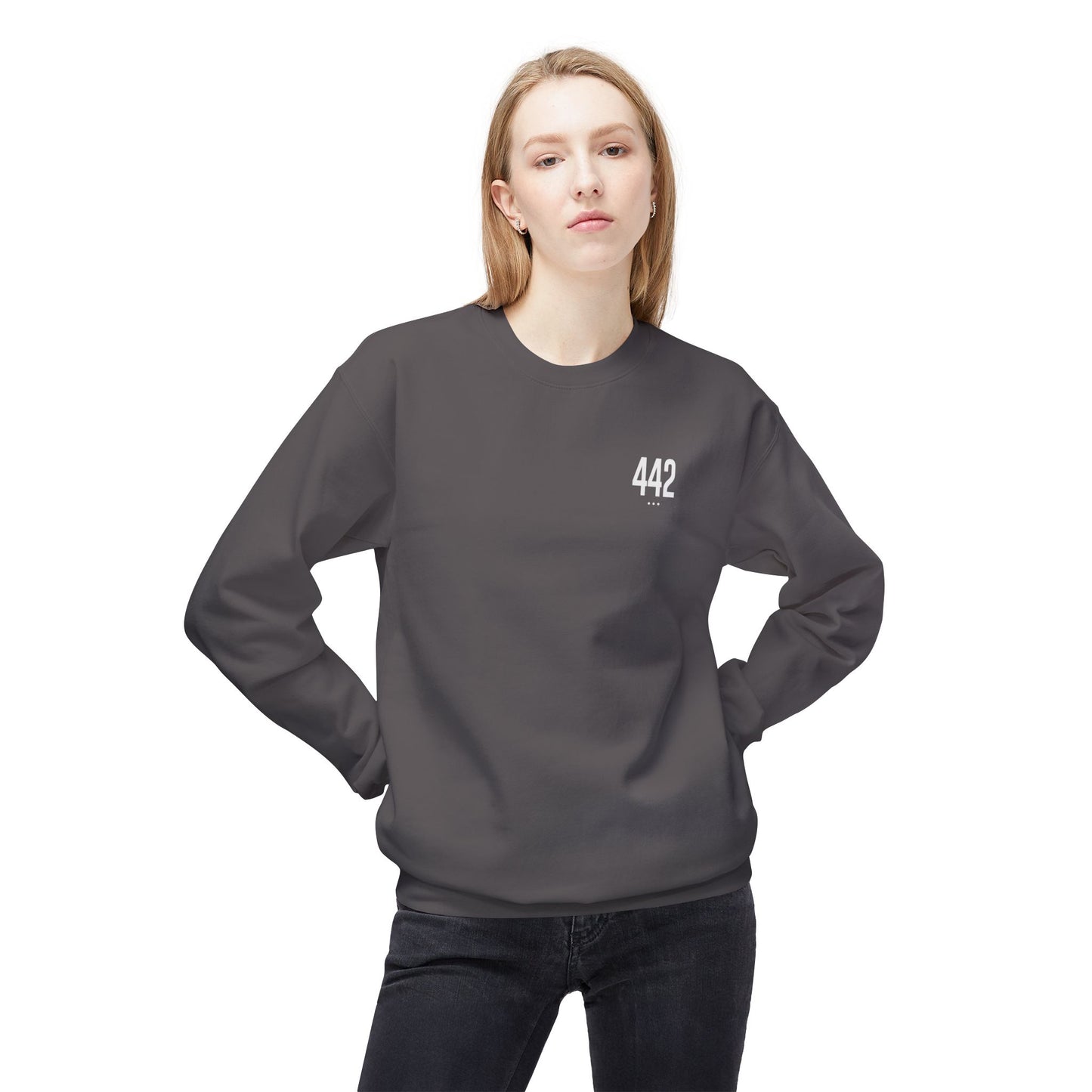 442 White Logo Unisex Crewneck Sweatshirt