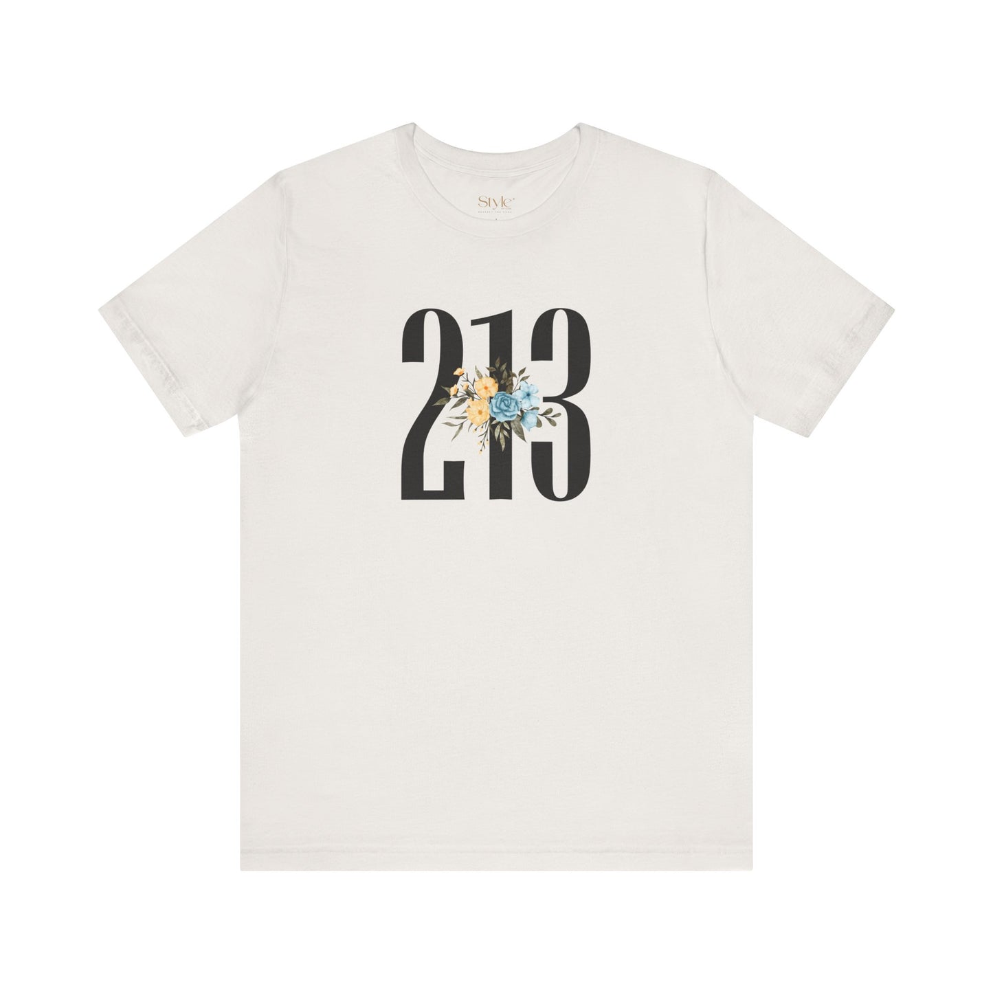Floral 213 Tee - Unisex Jersey Short Sleeve T-Shirt, Botanical Graphic Tee, Casual Gift, Everyday Wear, Vintage Style, Birthday Gift