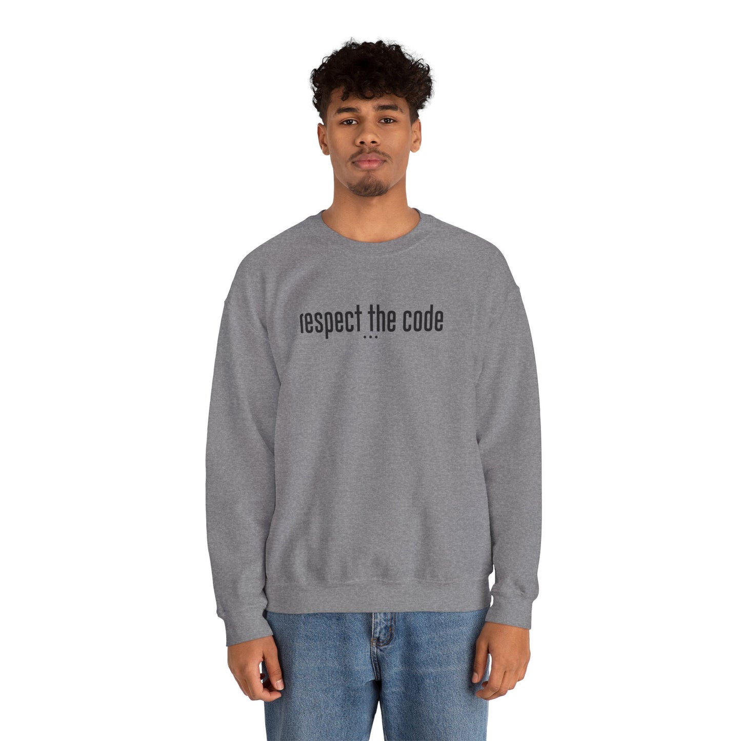 Black "Respect the Code" Crewneck Sweatshirt