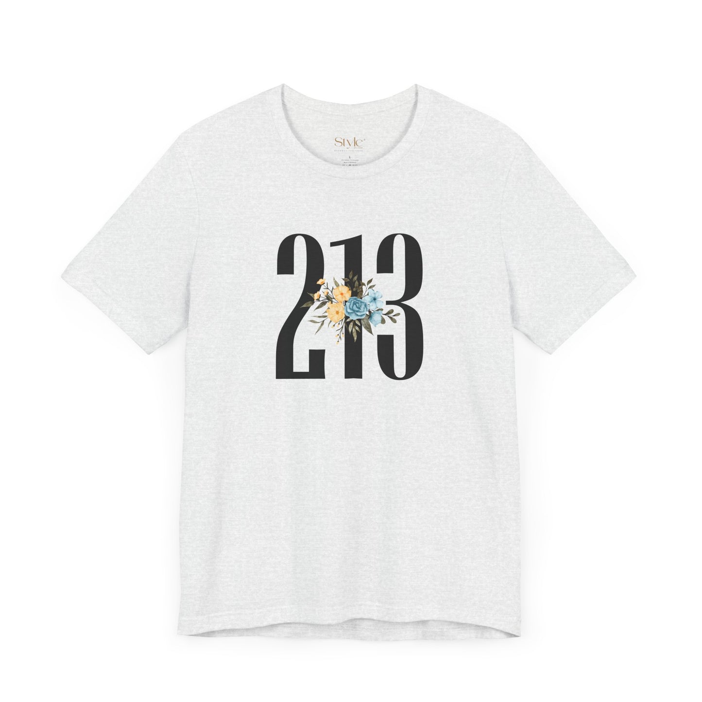 Floral 213 Tee - Unisex Jersey Short Sleeve T-Shirt, Botanical Graphic Tee, Casual Gift, Everyday Wear, Vintage Style, Birthday Gift