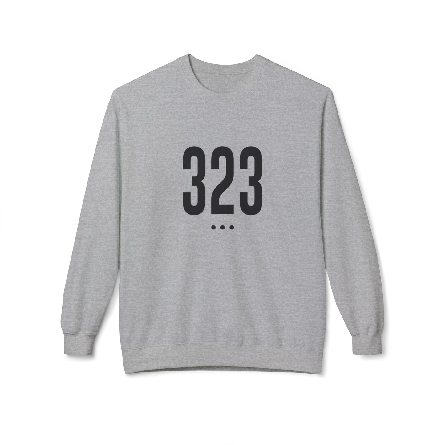 323 Black Logo front Crewneck Sweatshirt