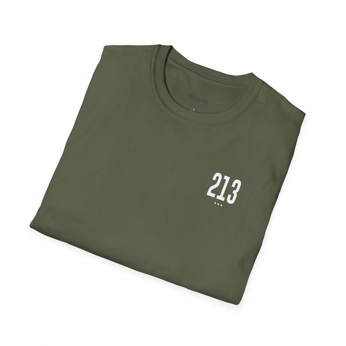 213 White Logo Unisex Softstyle T-Shirt