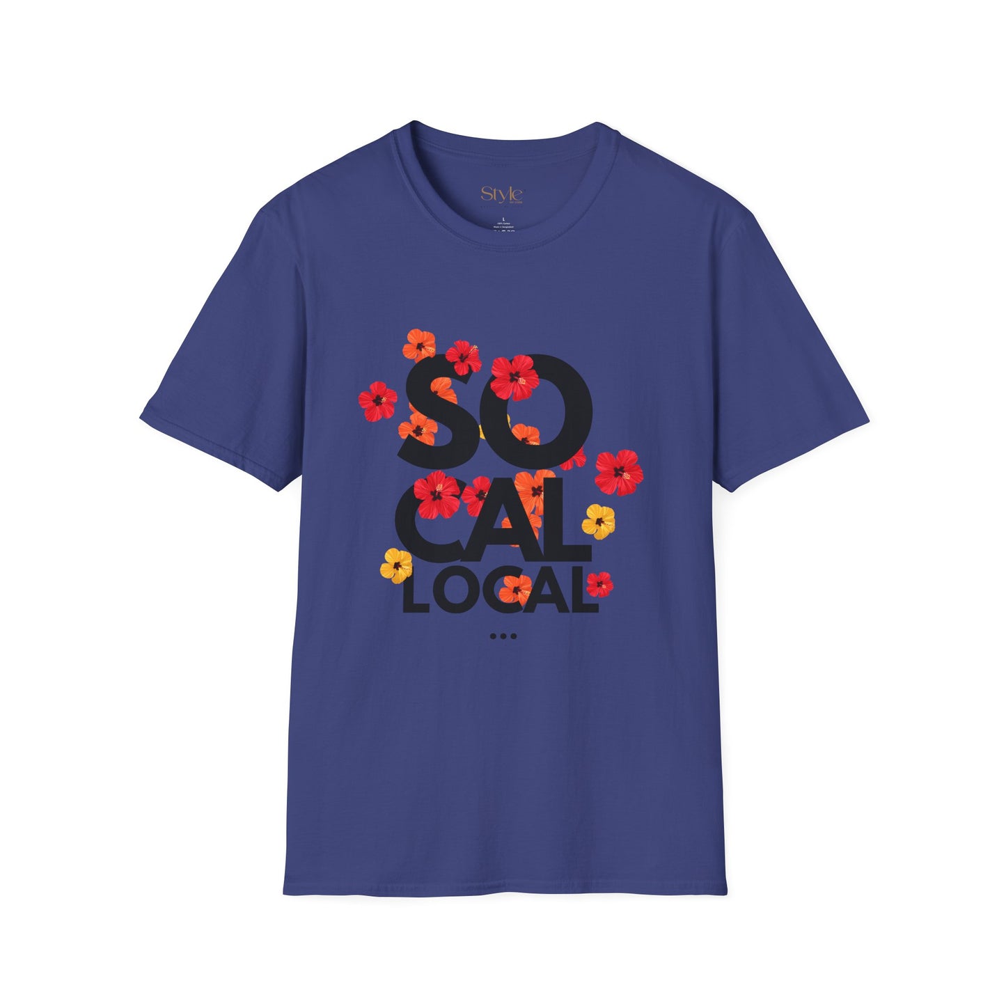 SoCal Local Floral T-Shirt | Unisex Softstyle Tee | Beachwear, Casual Outfit, Gift for Friends, Summer Vibes, Team Event