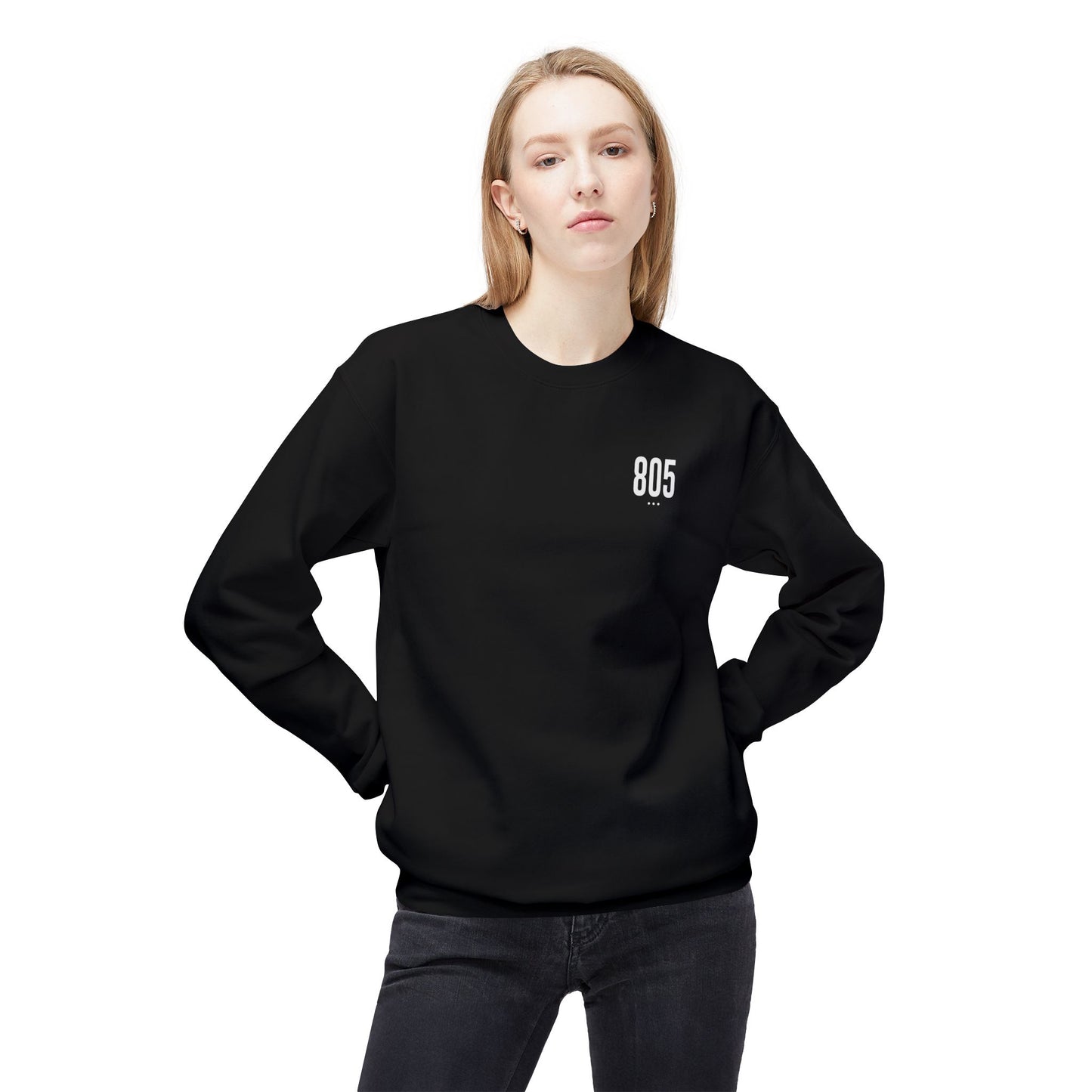 805 White Logo Unisex Crewneck Sweatshirt