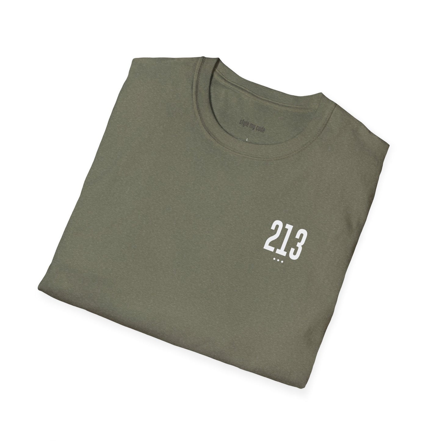 213 White Logo Unisex Softstyle T-Shirt