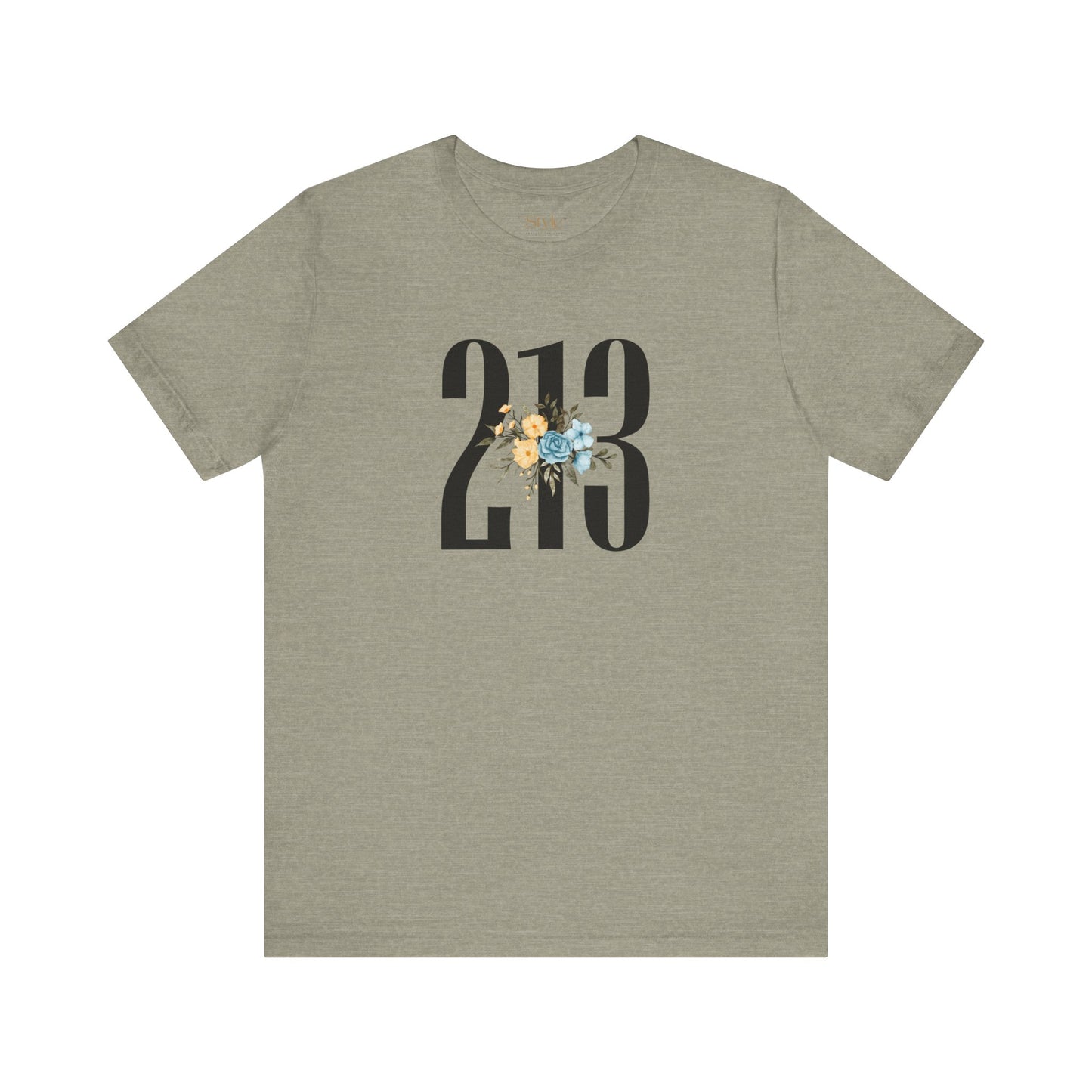 Floral 213 Tee - Unisex Jersey Short Sleeve T-Shirt, Botanical Graphic Tee, Casual Gift, Everyday Wear, Vintage Style, Birthday Gift