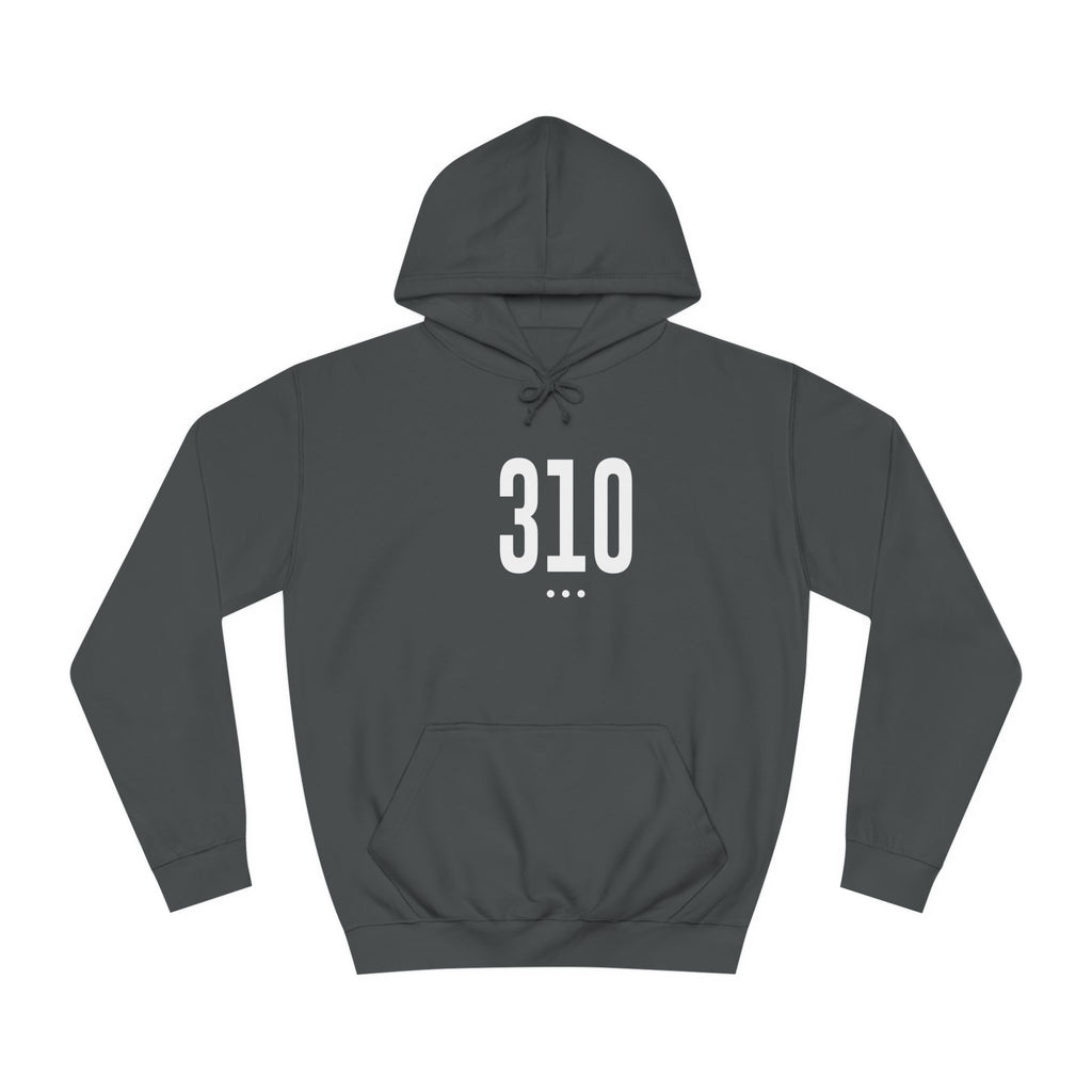 310 White Logo Front Unisex College Hoodie