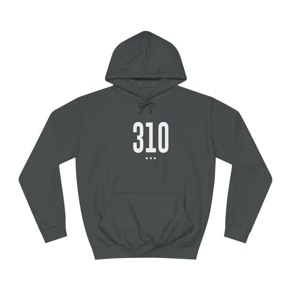 310 White Logo Front Unisex College Hoodie