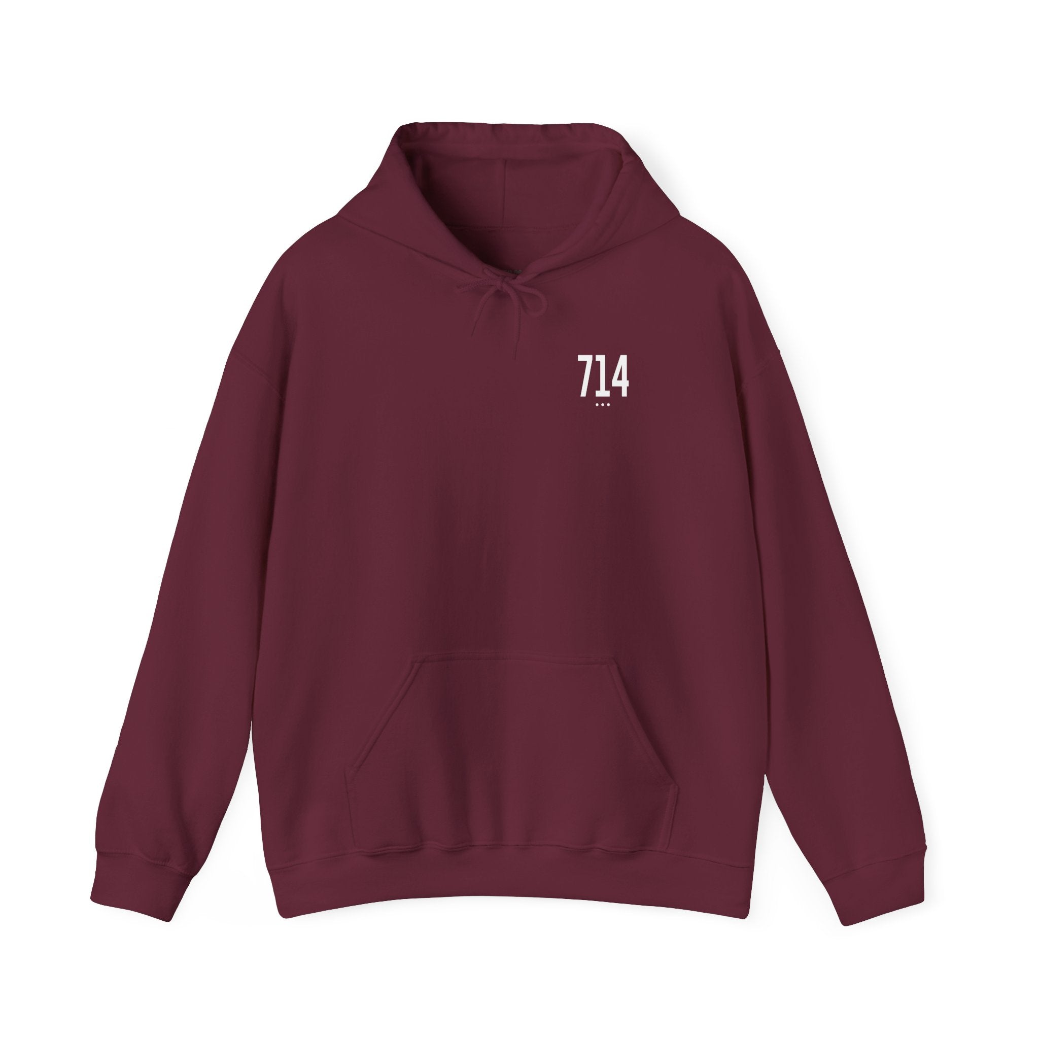 714 White Logo Hoodie
