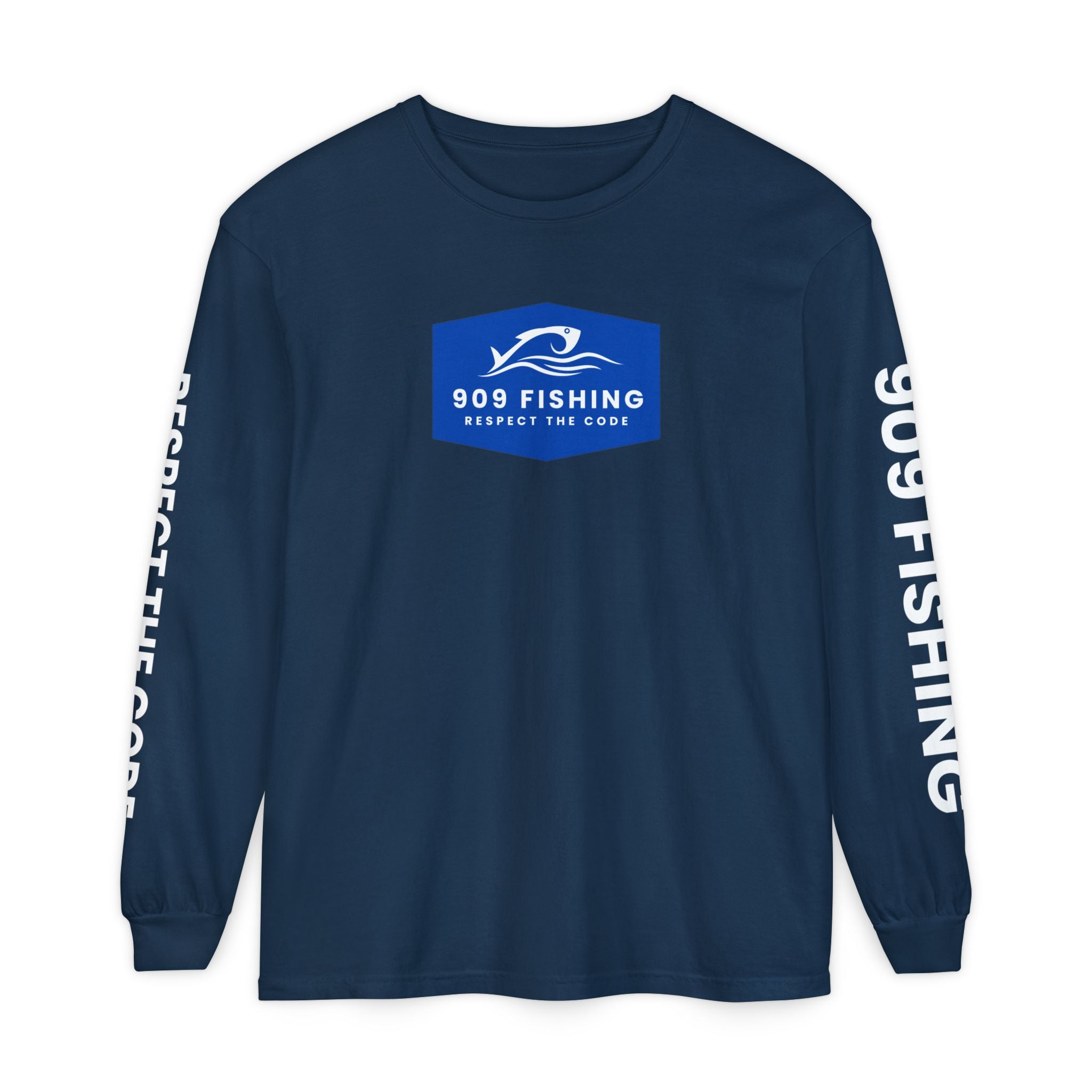 909 Fishing Long Sleeve T-Shirt - Unisex Garment-Dyed Apparel, Outdoorsy Gift, Cool Fishing Tee, Respect the Code, Casual Wear, Fishing [...]