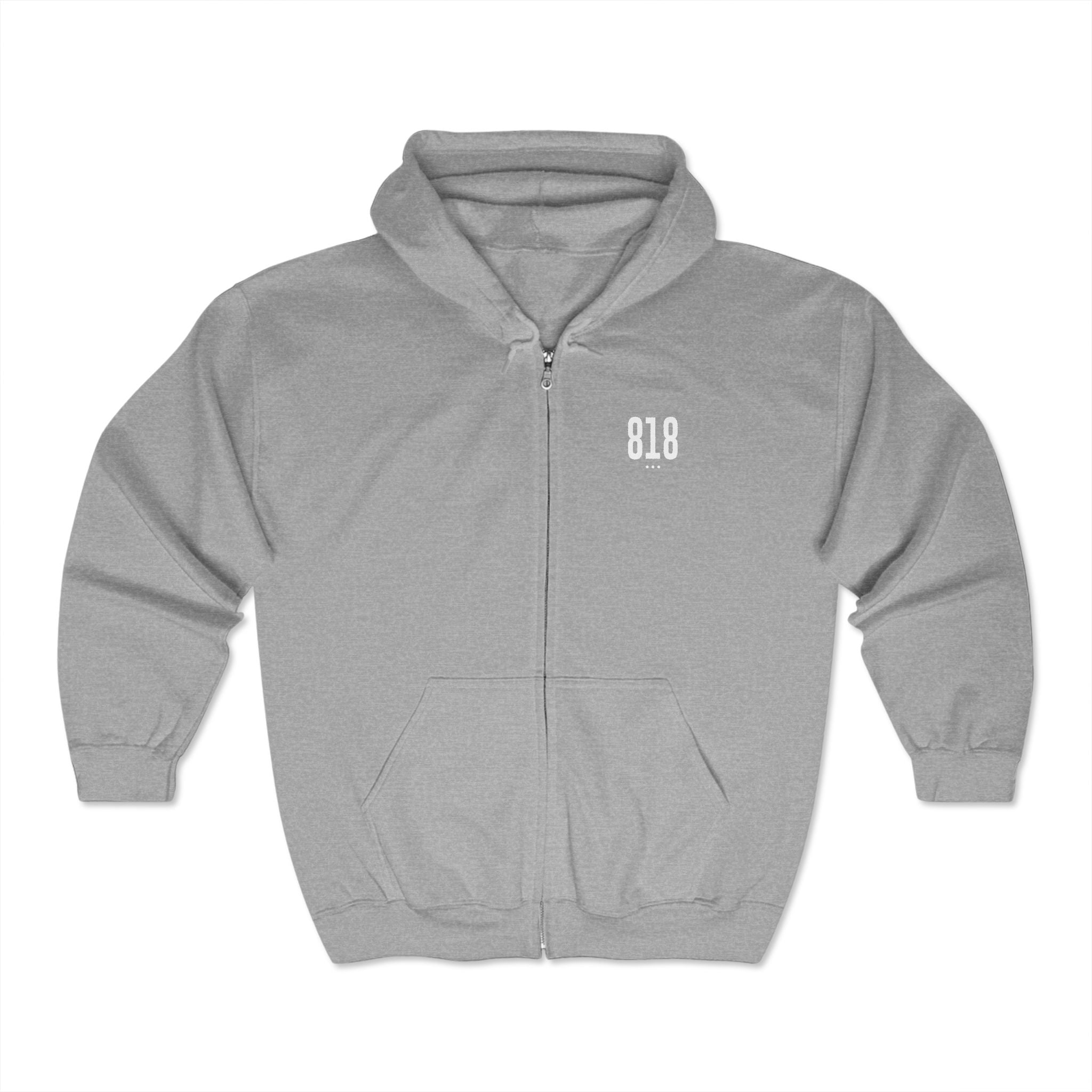 818 White Logo Zip Hoodie