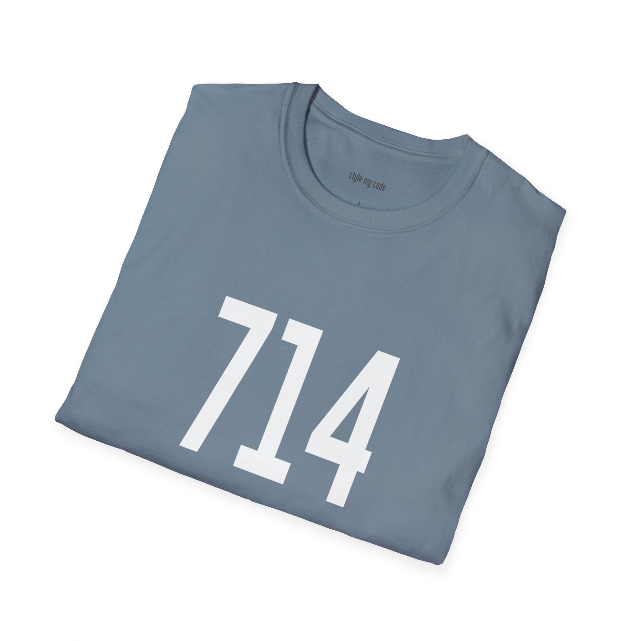 714 White Logo Front T-Shirt