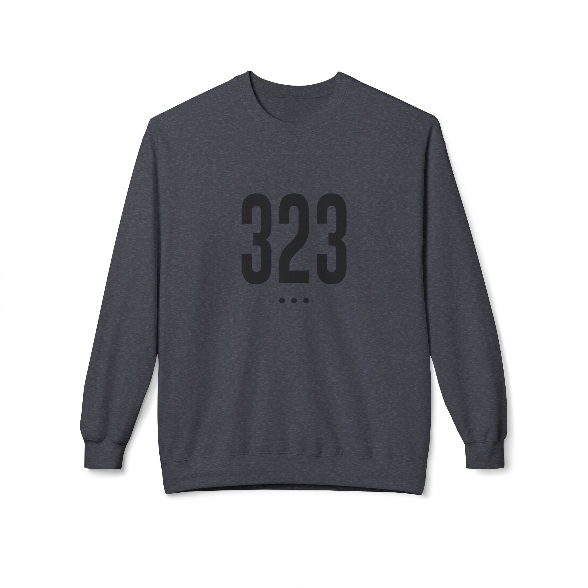 323 Black Logo front Crewneck Sweatshirt