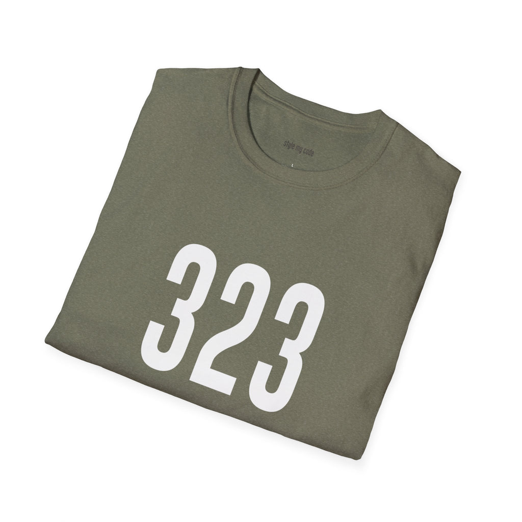 323 White Logo Front T-Shirt