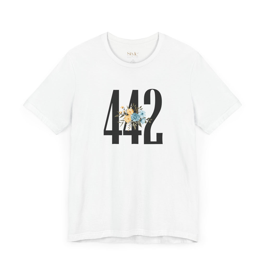 Floral 442 Unisex Tee - Casual, Gift, Birthday, Floral Design, Vintage Style