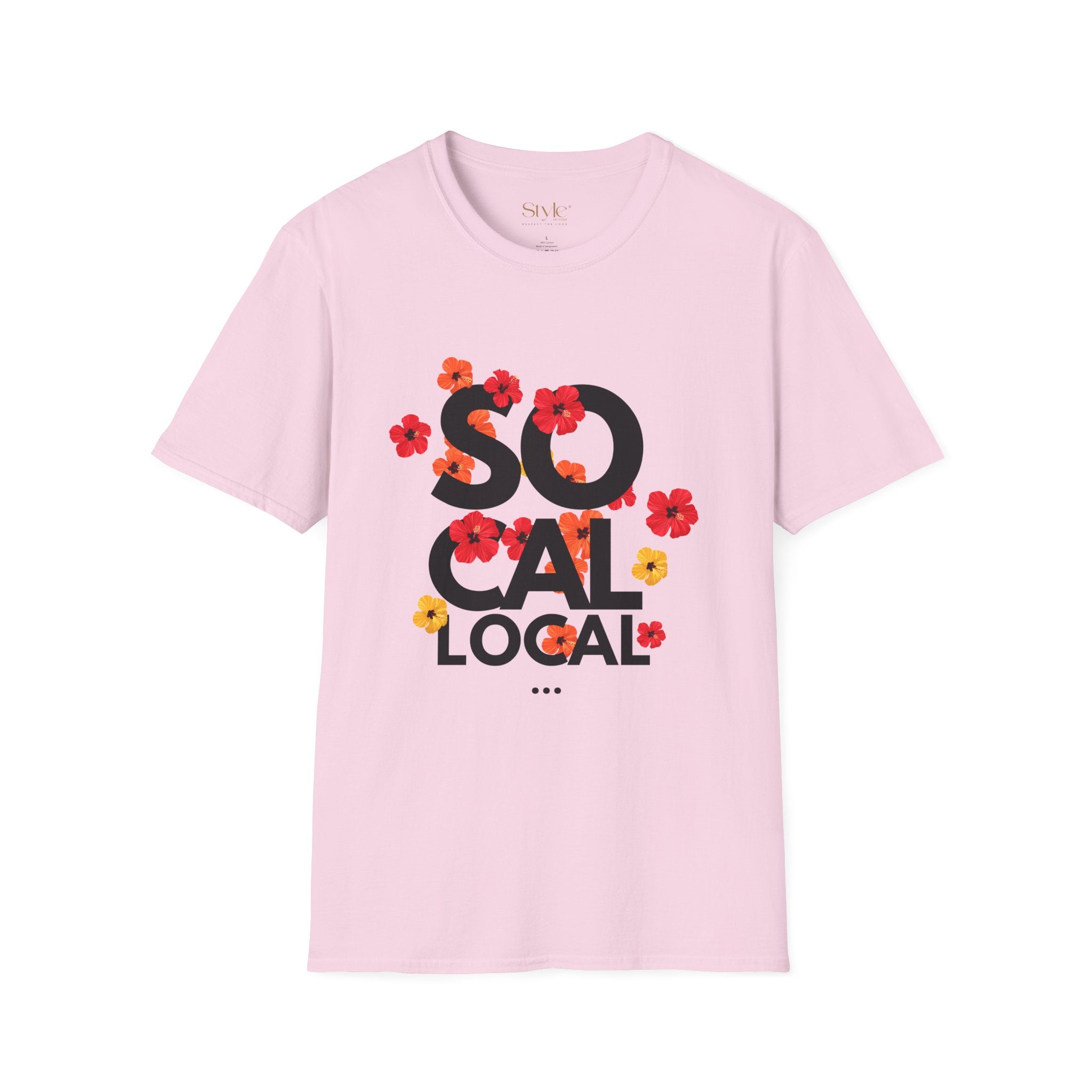 SoCal Local Floral T-Shirt | Unisex Softstyle Tee | Beachwear, Casual Outfit, Gift for Friends, Summer Vibes, Team Event
