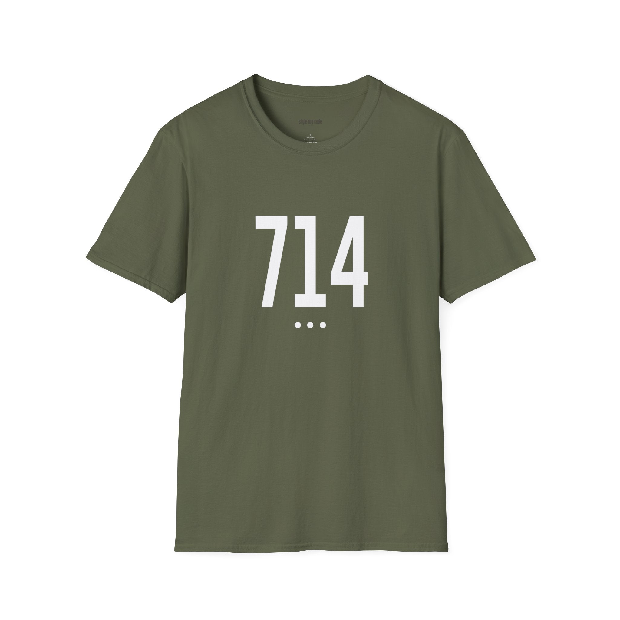 714 White Logo Front T-Shirt