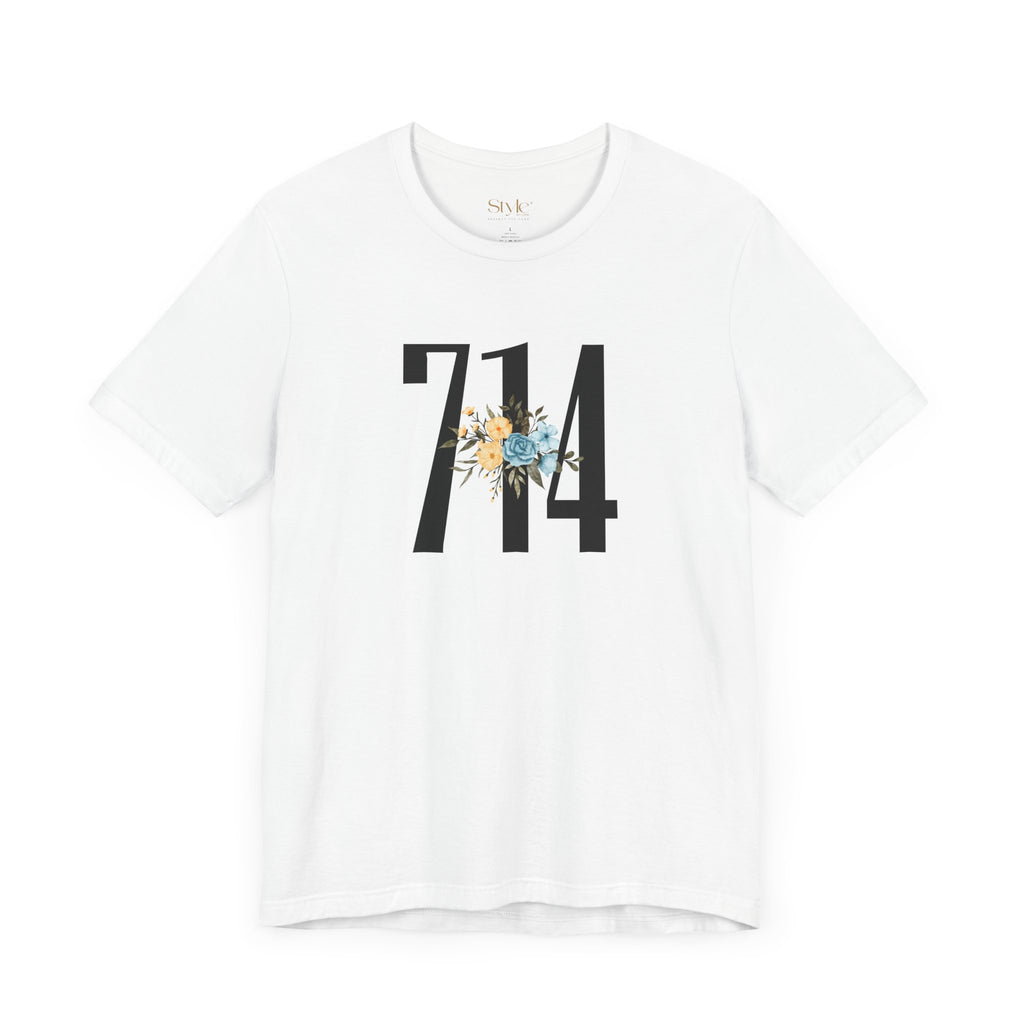 Floral 714 Unisex Tee - Casual, Gift, Birthday, Floral Design, Vintage Style