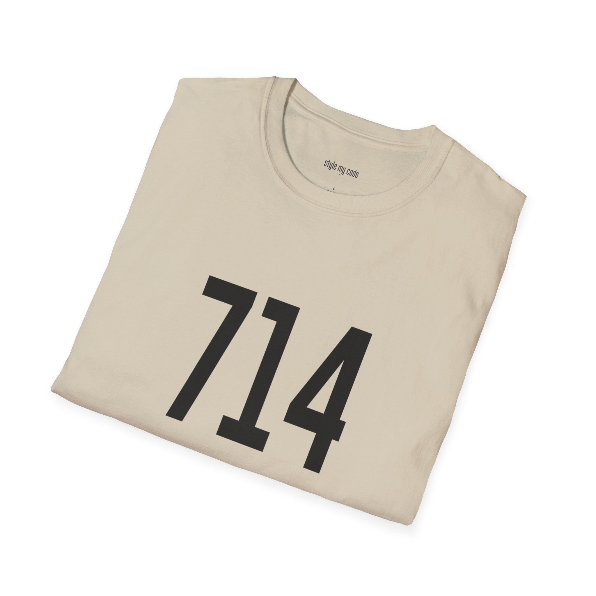 714 Black Logo Front T-Shirt