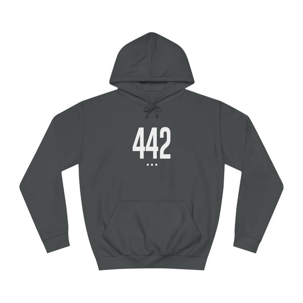 442 White Logo Front Unisex College Hoodie