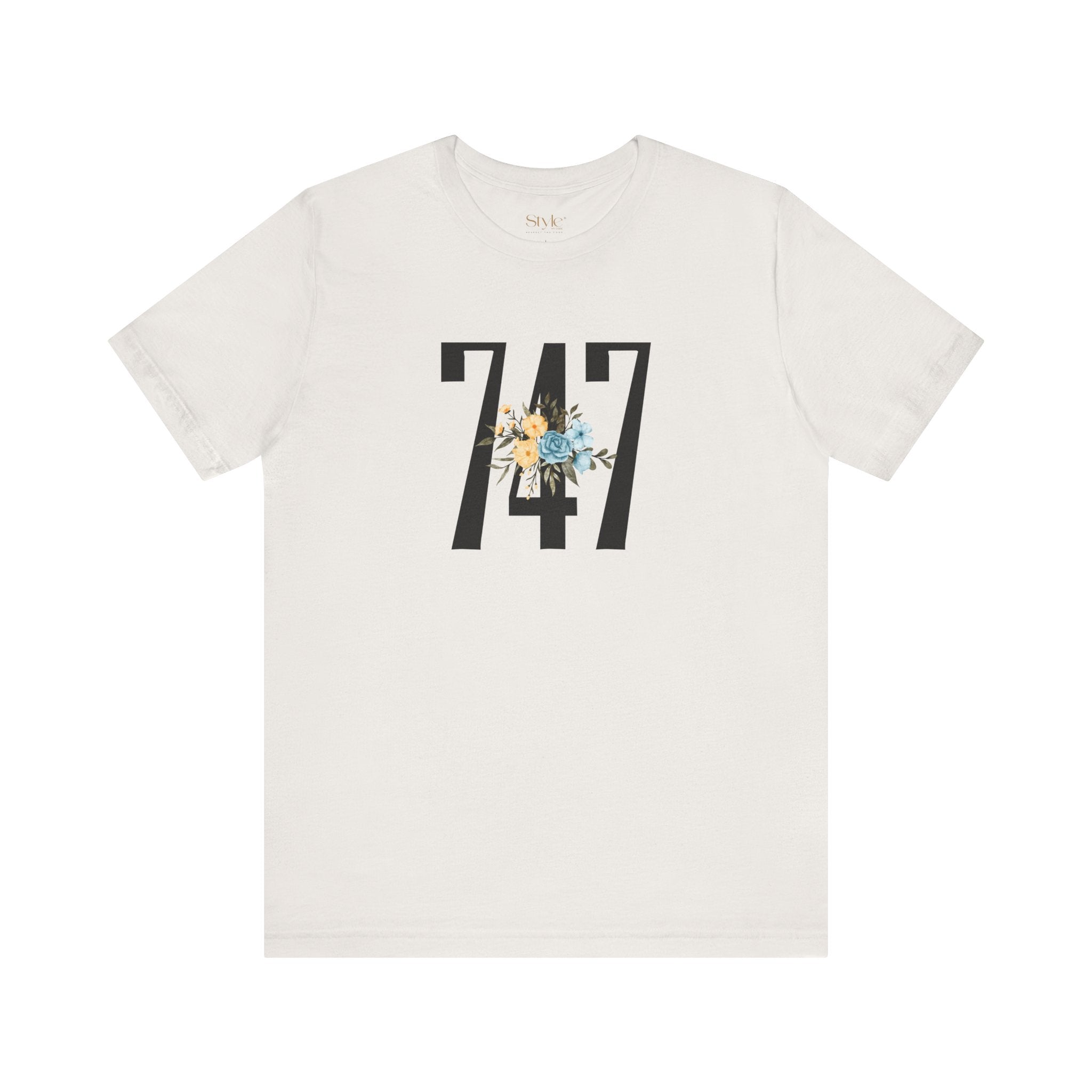 Floral 747 Unisex Tee - Casual, Gift, Birthday, Floral Design, Vintage Style