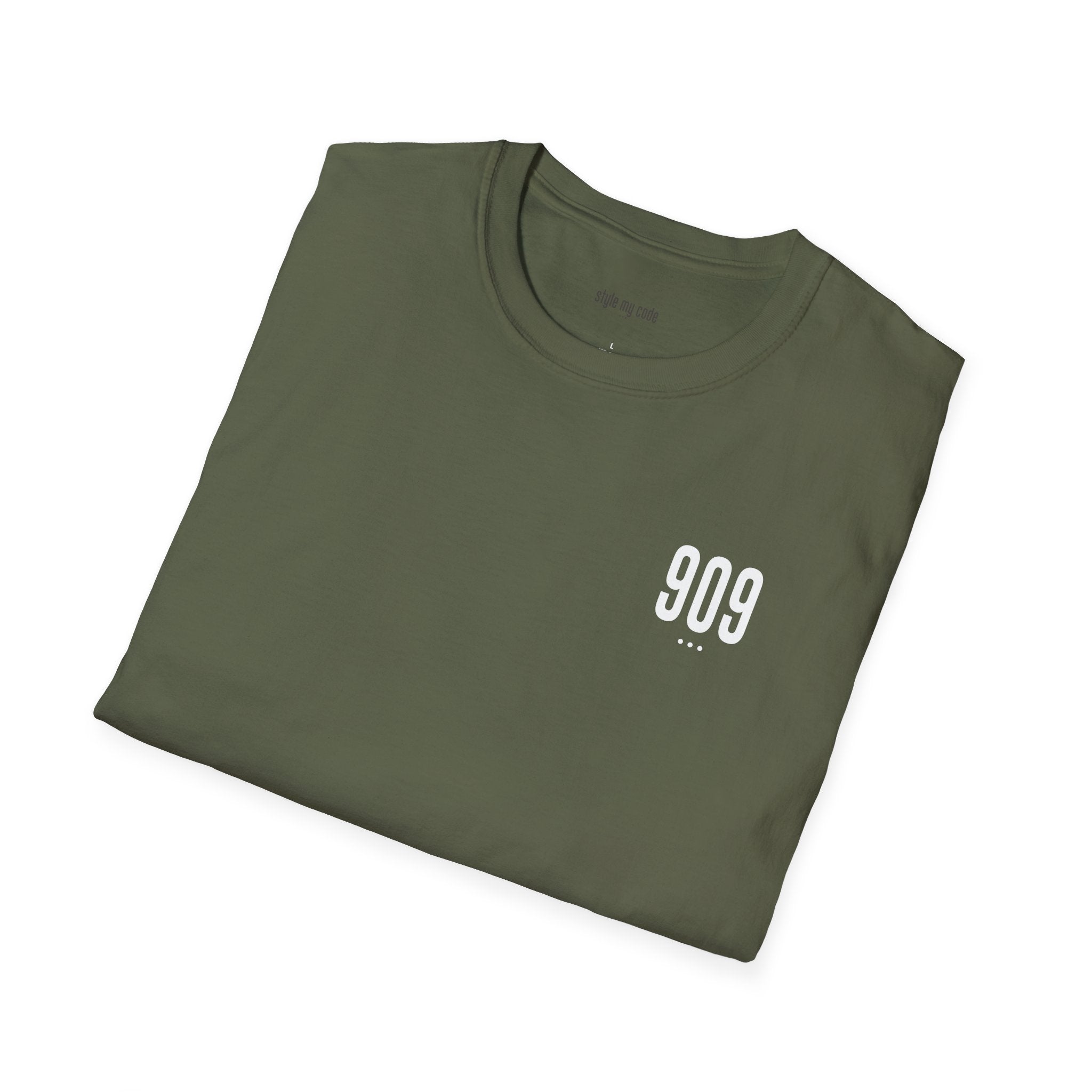 909 White Logo Soft-Style T-Shirt