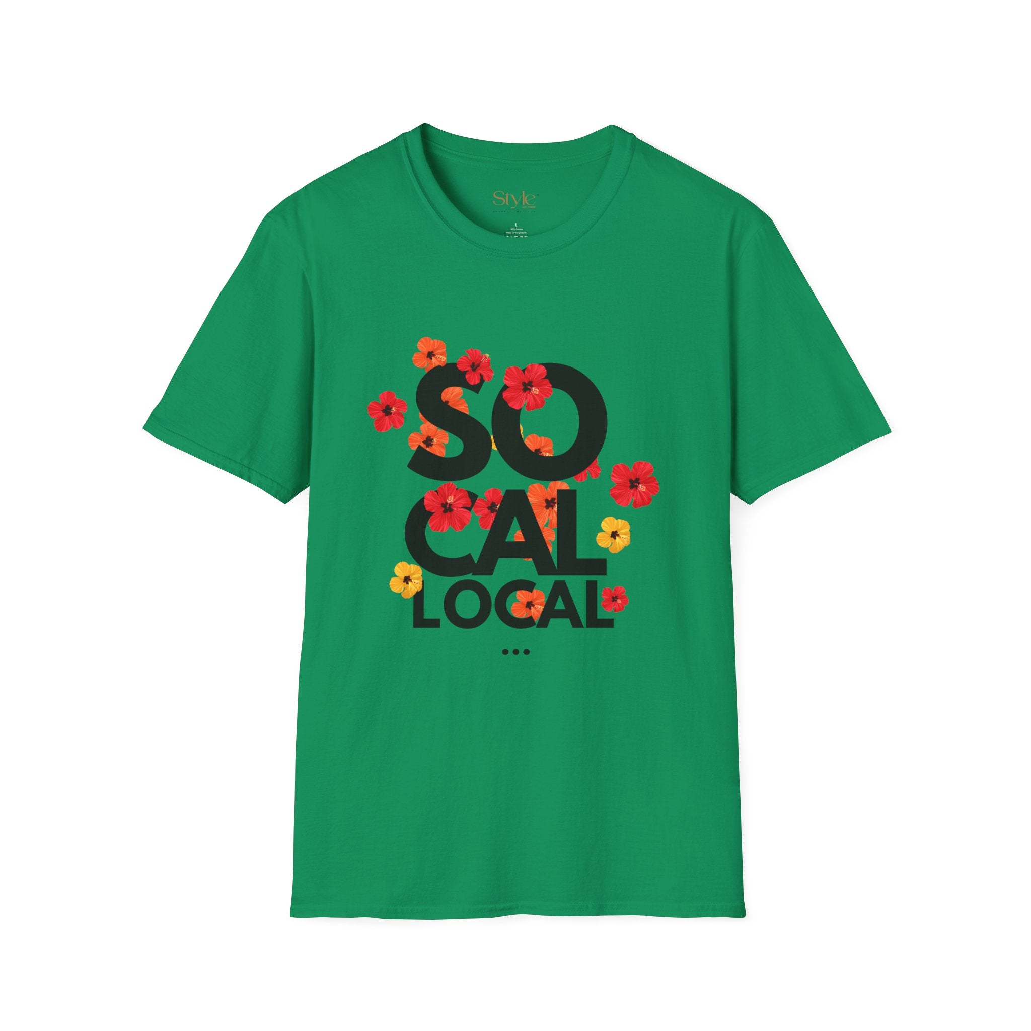 SoCal Local Floral T-Shirt | Unisex Softstyle Tee | Beachwear, Casual Outfit, Gift for Friends, Summer Vibes, Team Event