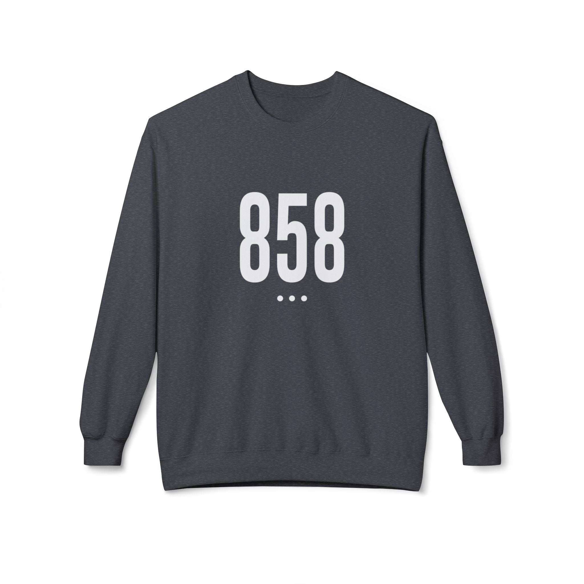 858 White Logo Front Crewneck Sweatshirt