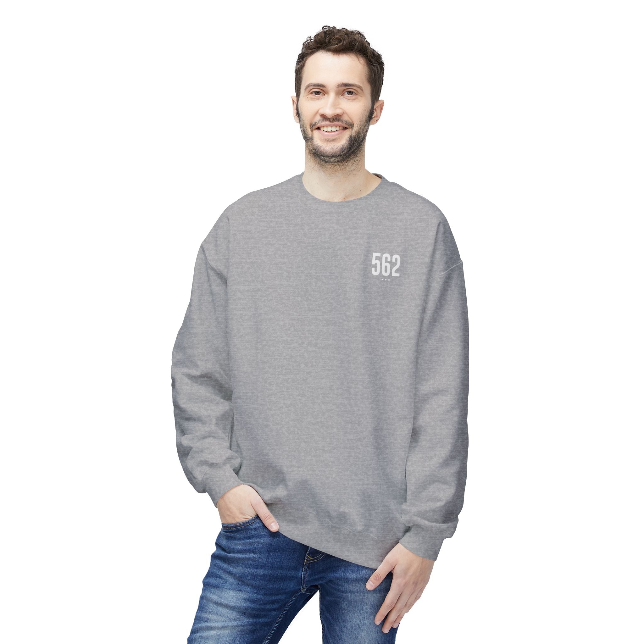 562 White Logo Unisex Crewneck Sweatshirt