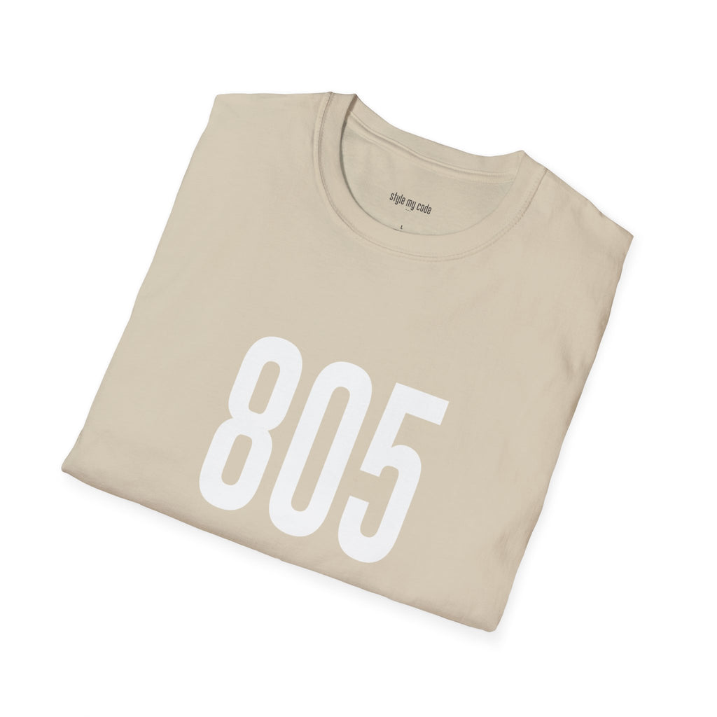 805 White Logo Front Unisex Soft-style T-Shirt