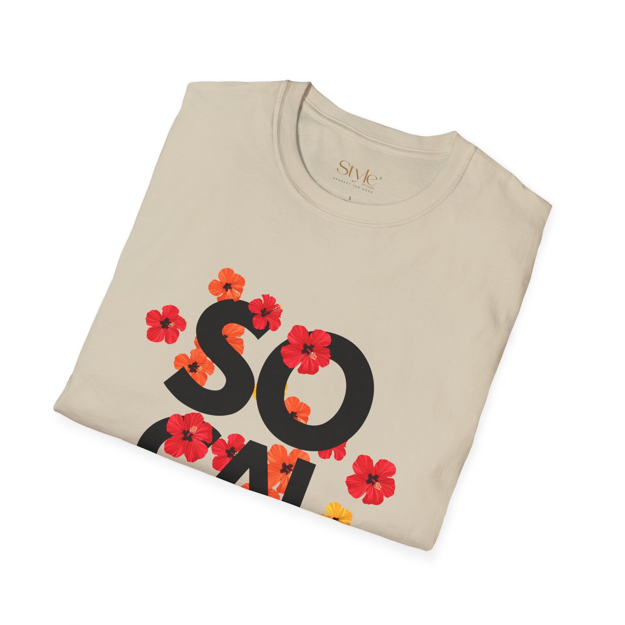 SoCal Local Floral T-Shirt | Unisex Softstyle Tee | Beachwear, Casual Outfit, Gift for Friends, Summer Vibes, Team Event