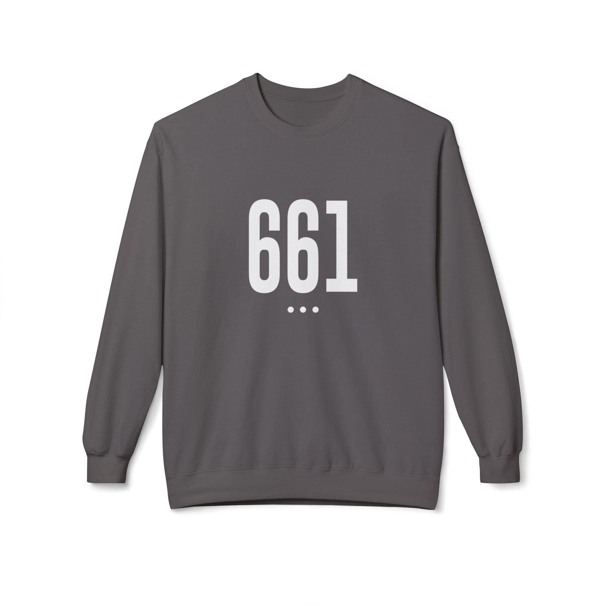661 Unisex White Logo Front Crewneck Sweatshirt