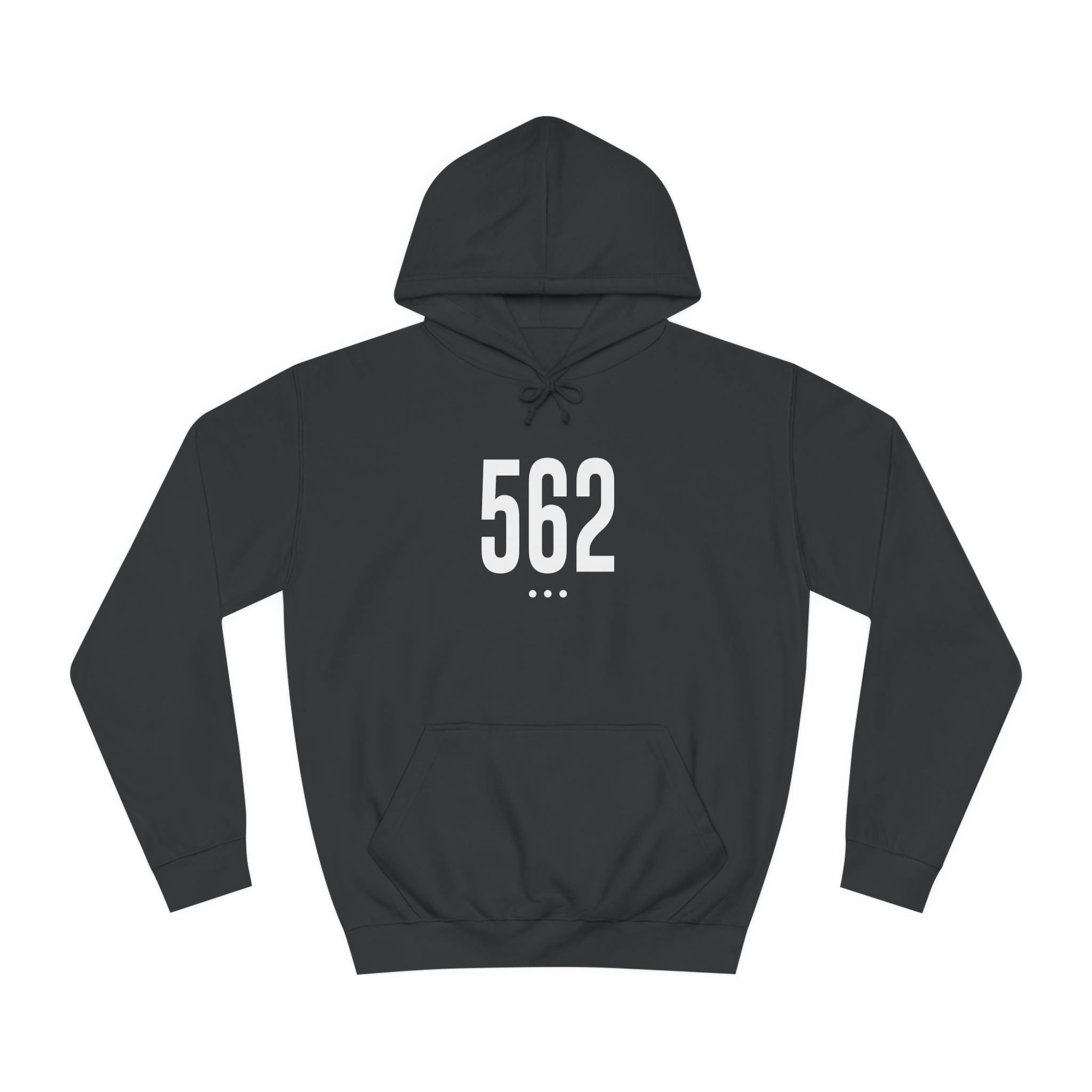 562 White Logo Front Unisex College Hoodie