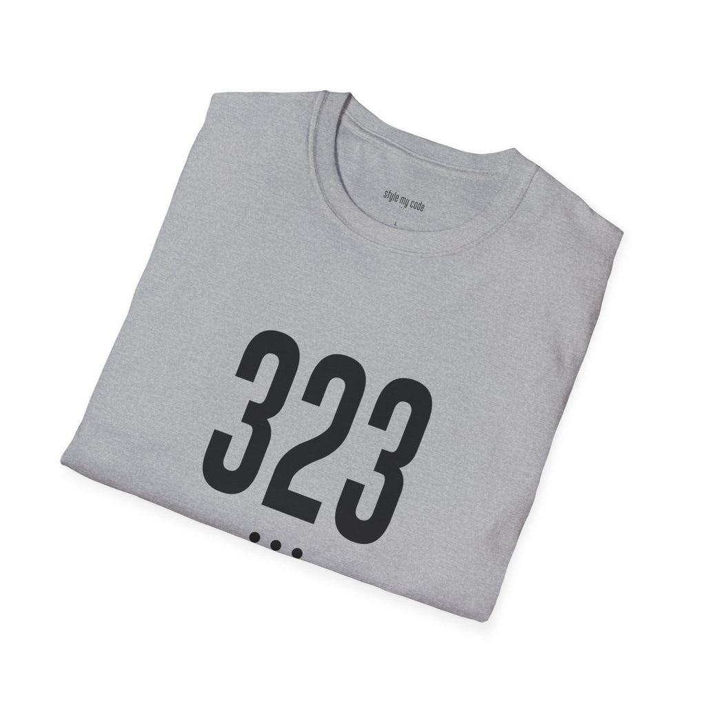 323 Black Logo Front T-Shirt