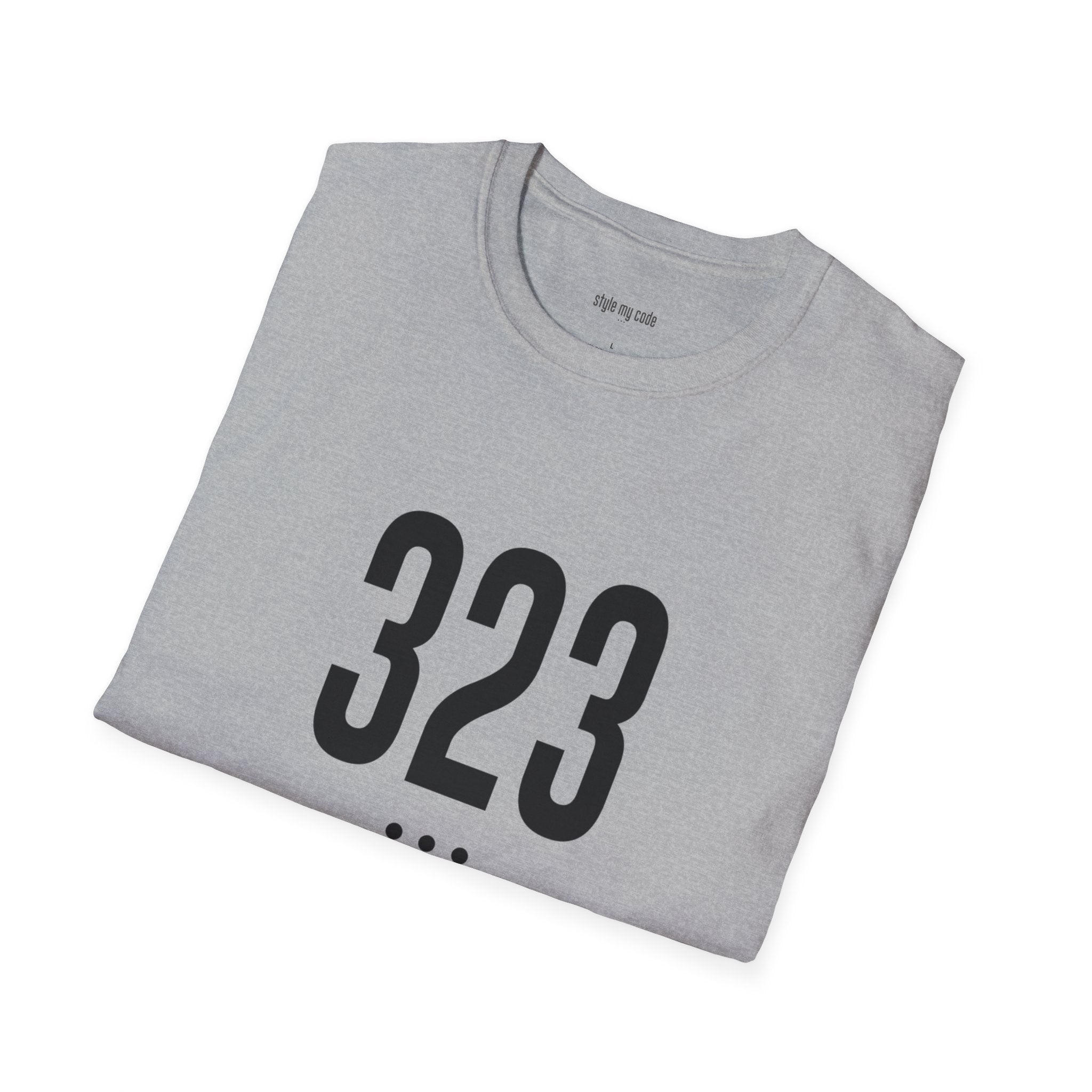 323 Black Logo Front T-Shirt