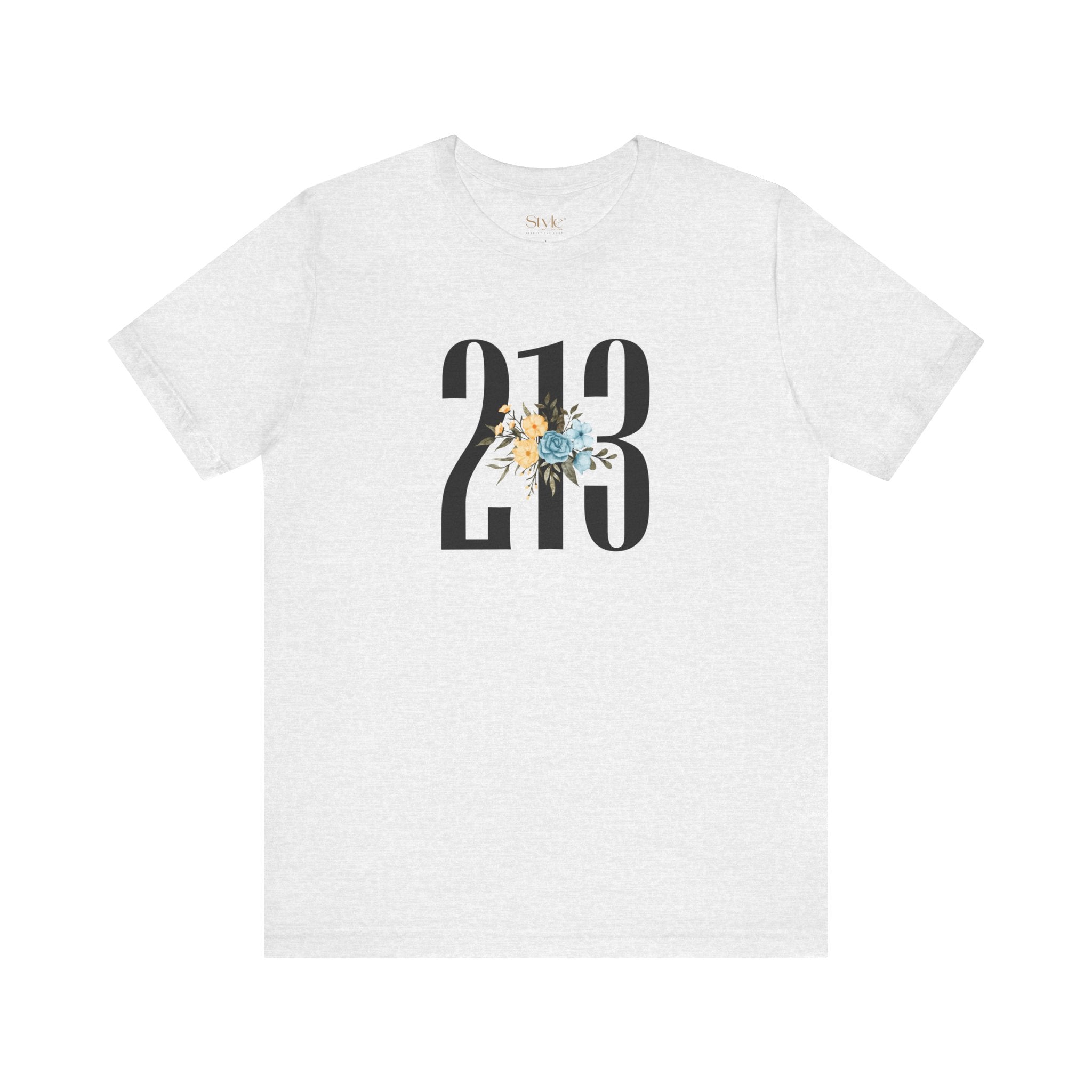 Floral 213 Tee - Unisex Jersey Short Sleeve T-Shirt, Botanical Graphic Tee, Casual Gift, Everyday Wear, Vintage Style, Birthday Gift