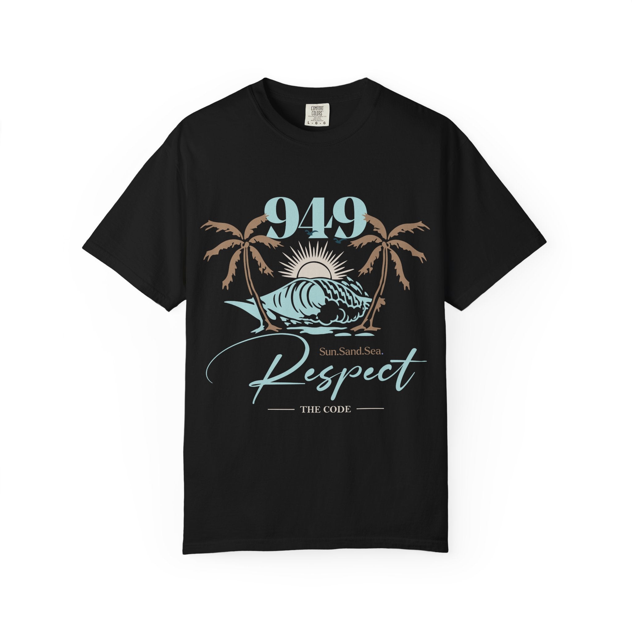 Respect Surf T-Shirt — 949 Beach Wave Palm Graphic Tee