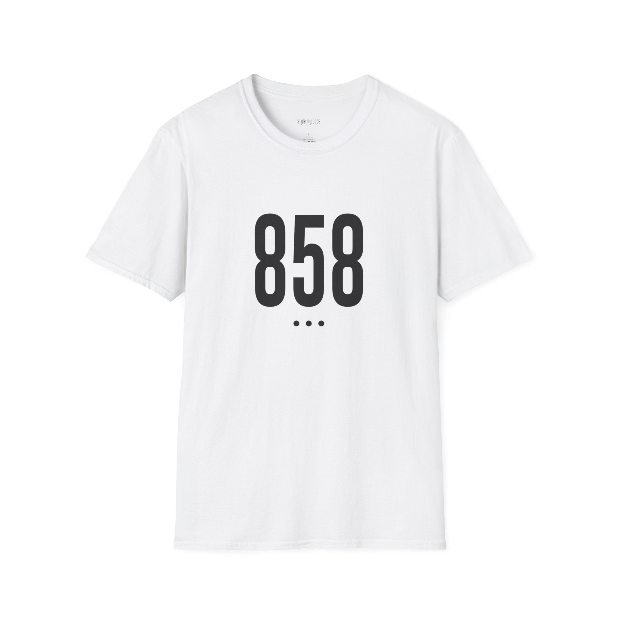858 Black Logo Front Unisex Soft-style T-Shirt
