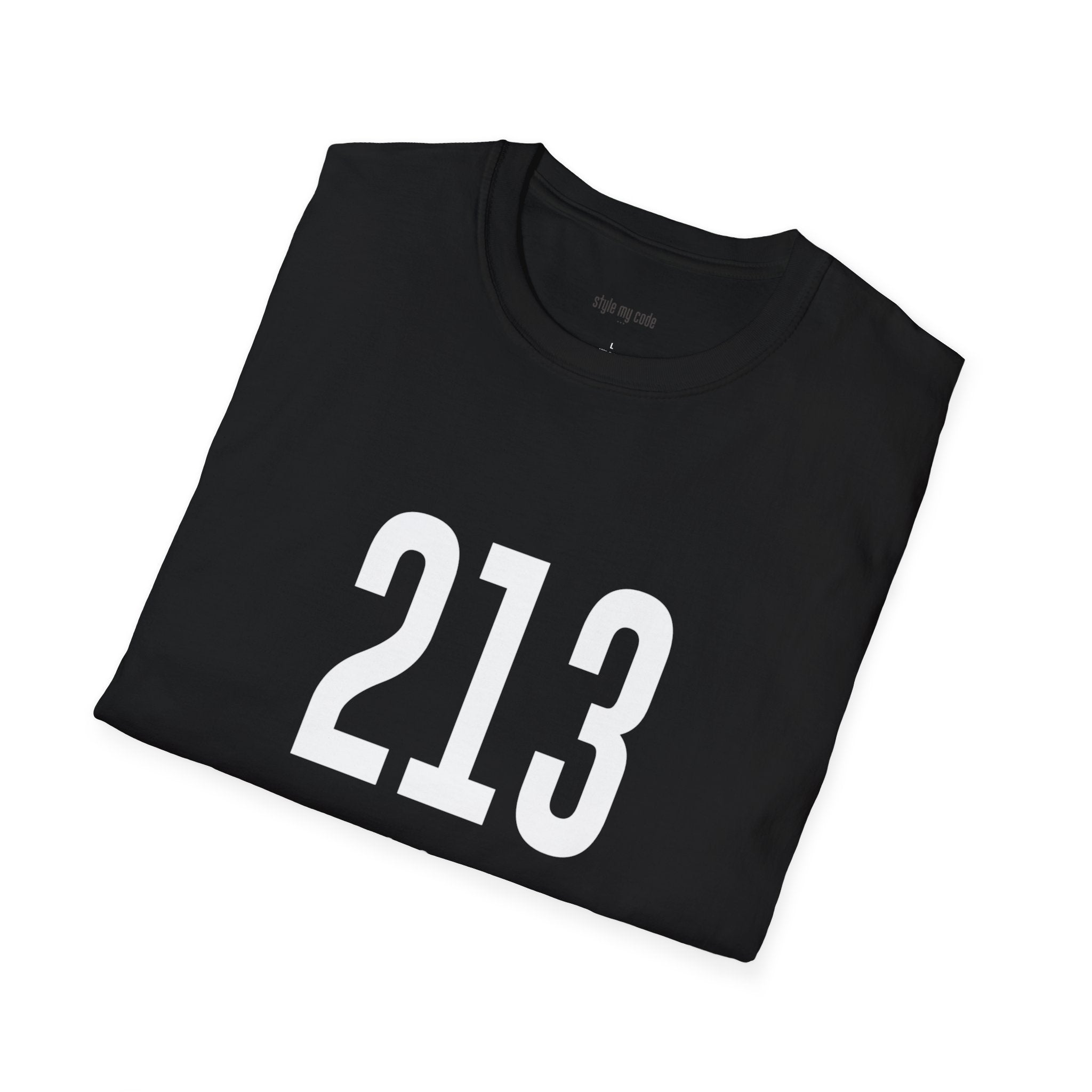 213 White Logo Front Unisex Softstyle T-Shirt