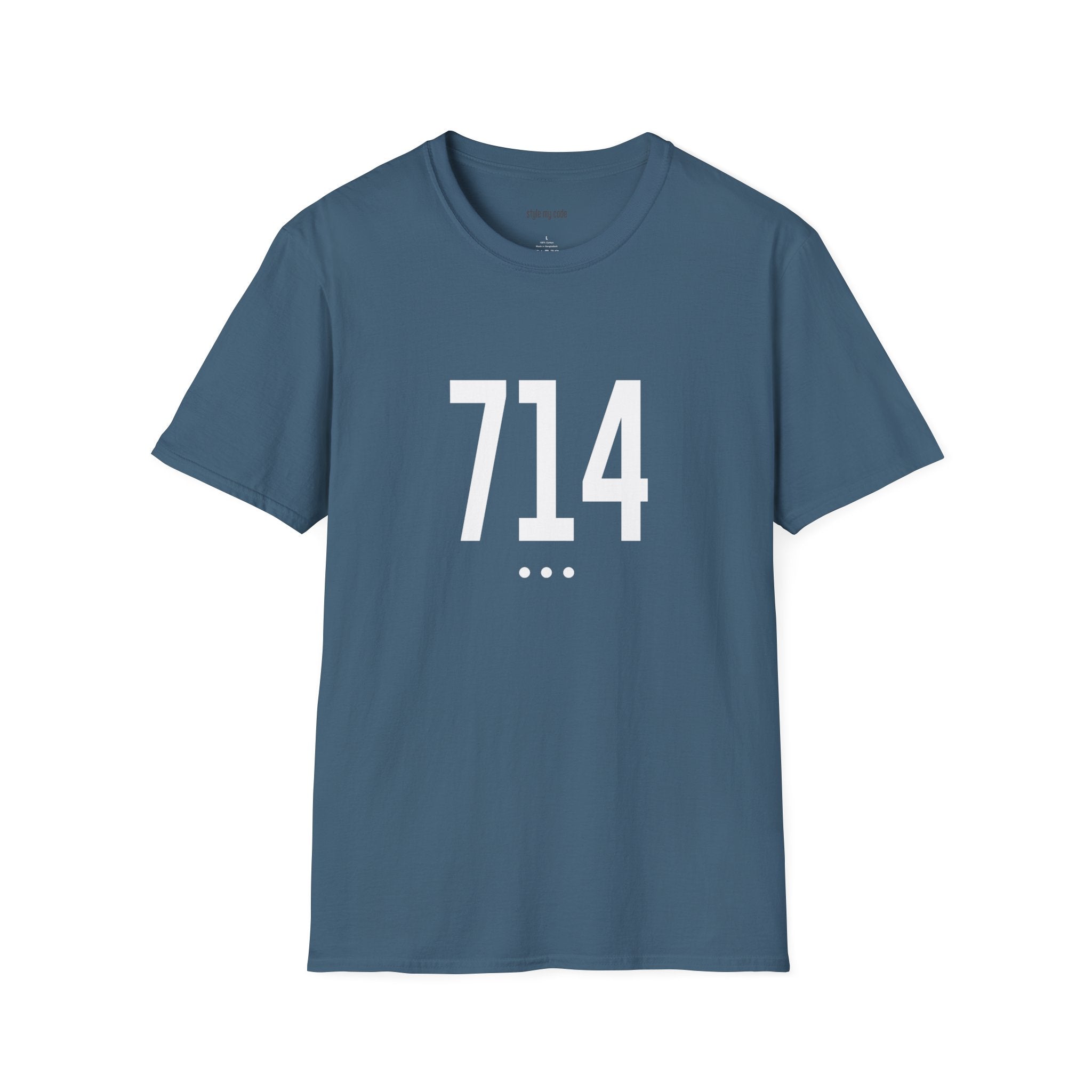 714 White Logo Front T-Shirt